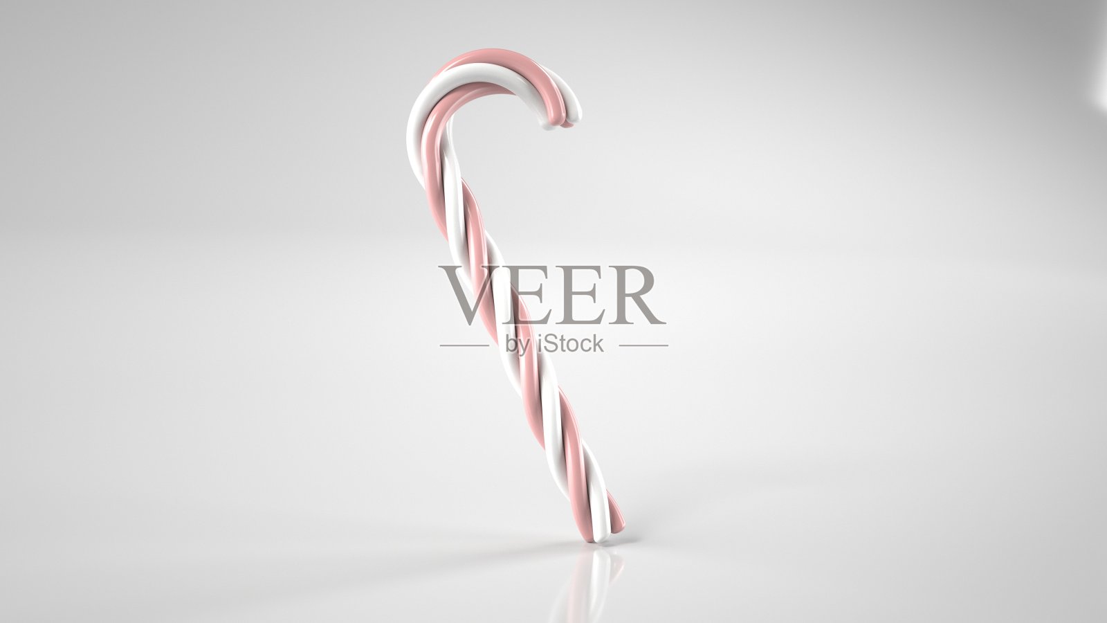 白色和粉红色圣诞糖果手杖- 3D插图照片摄影图片