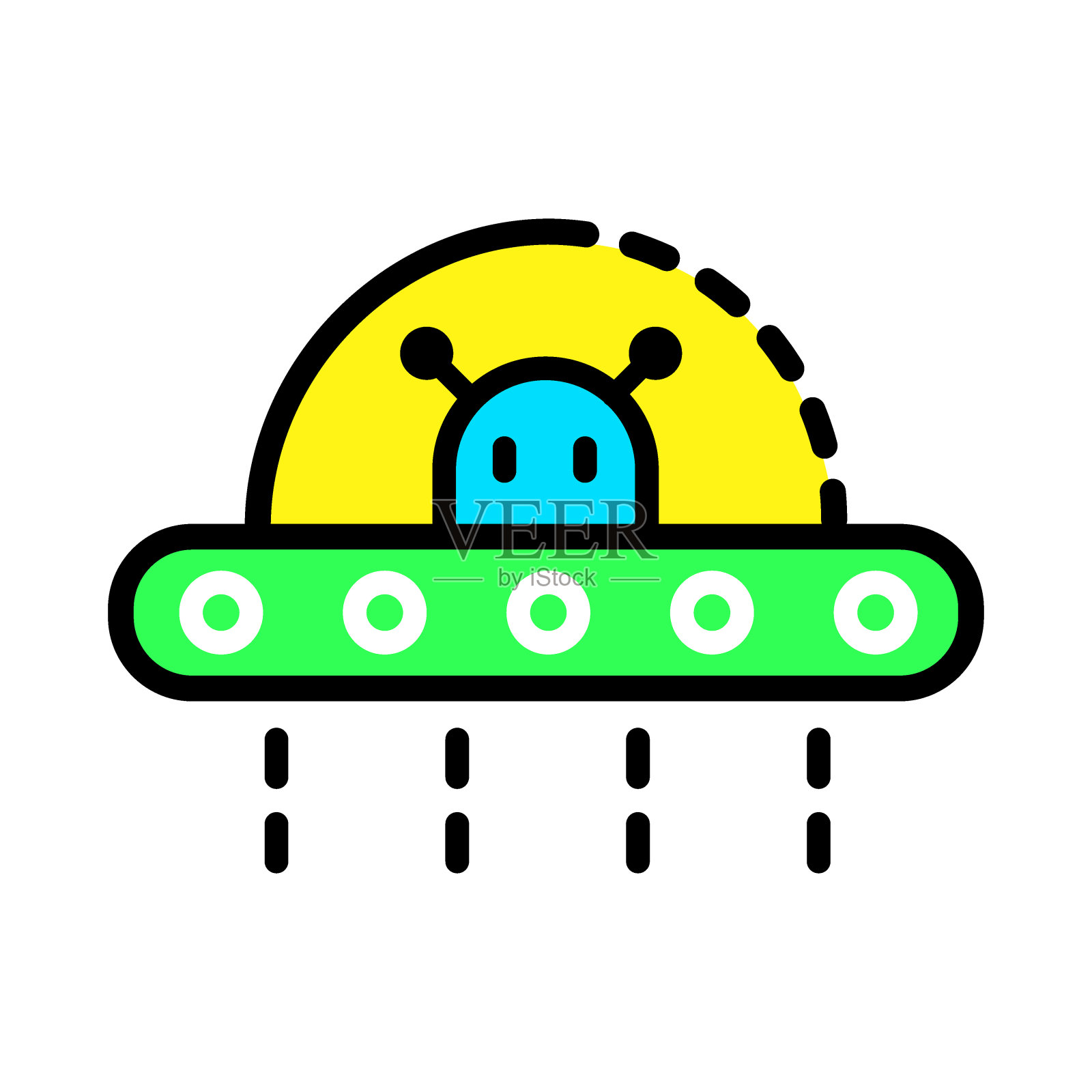 不明飞行物图标设置插画图片素材