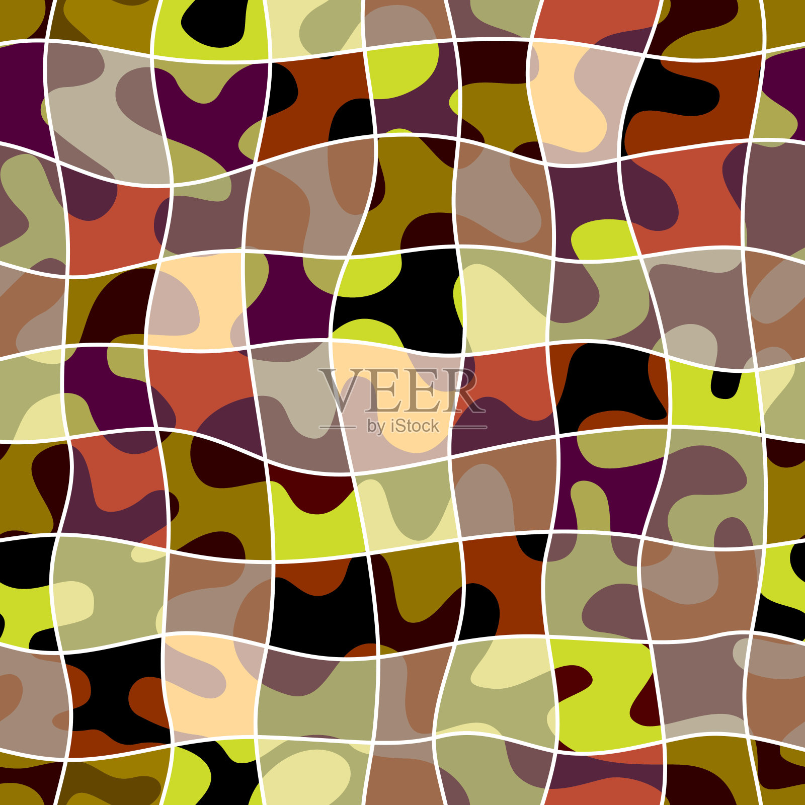 拼布的军事风格的纺织图案。矢量图像。插画图片素材