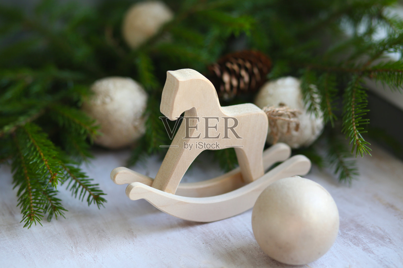 圣诞节木马照片摄影图片