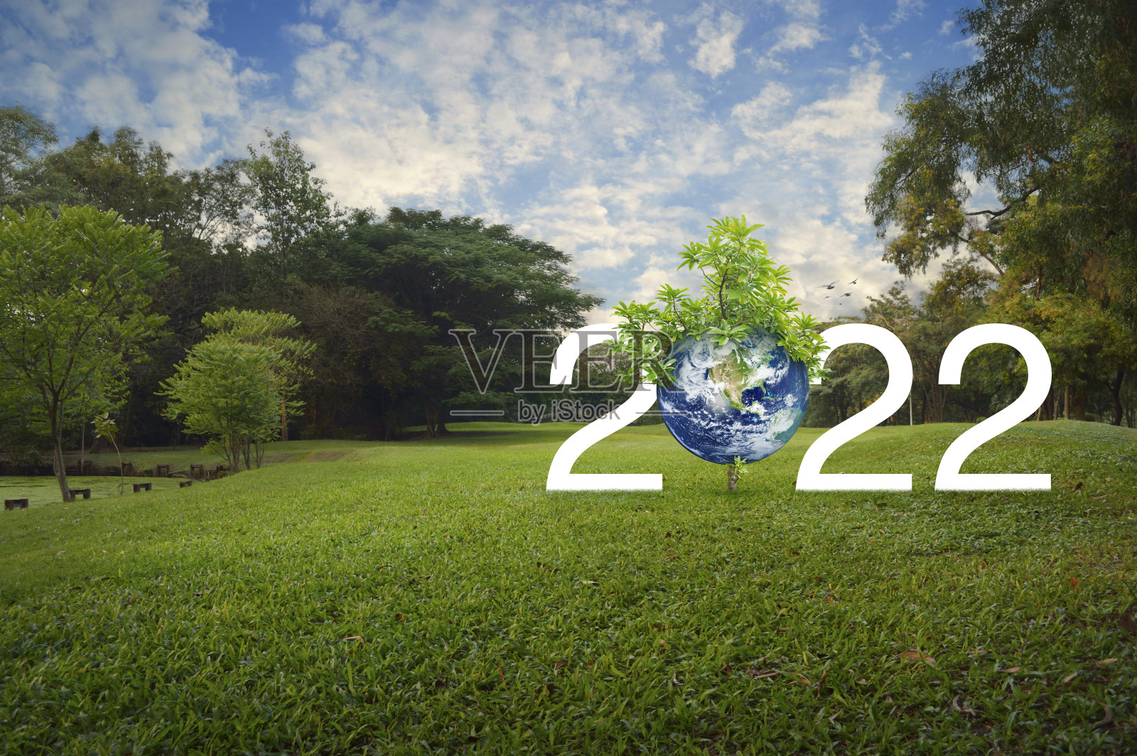 新年快乐,2022年生态封面,拯救地球的概念,这张图片的元素由美国宇航局提供照片摄影图片