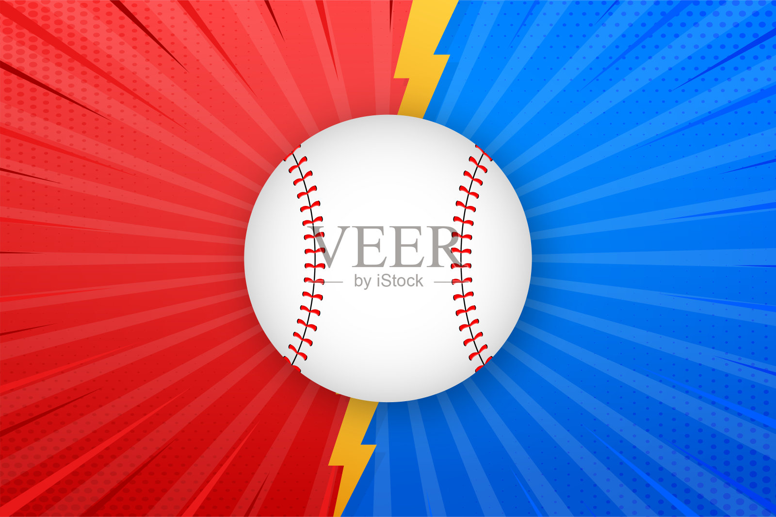 棒球球缝线,红色蕾丝缝线与背景分开。插画图片素材