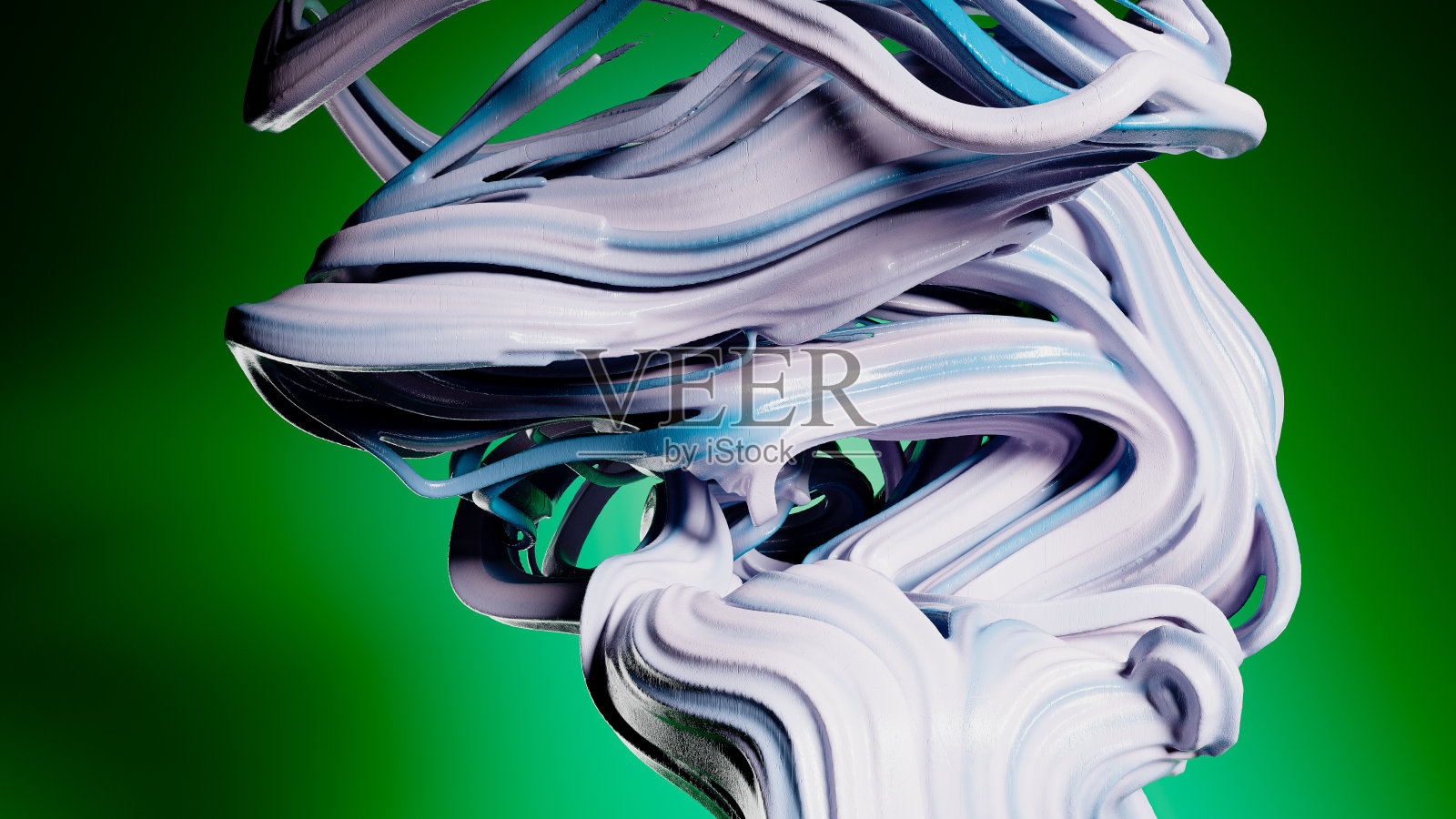 抽象的蓝色曲线简单的形状。现代流背景。紫色流体:3d渲染照片摄影图片