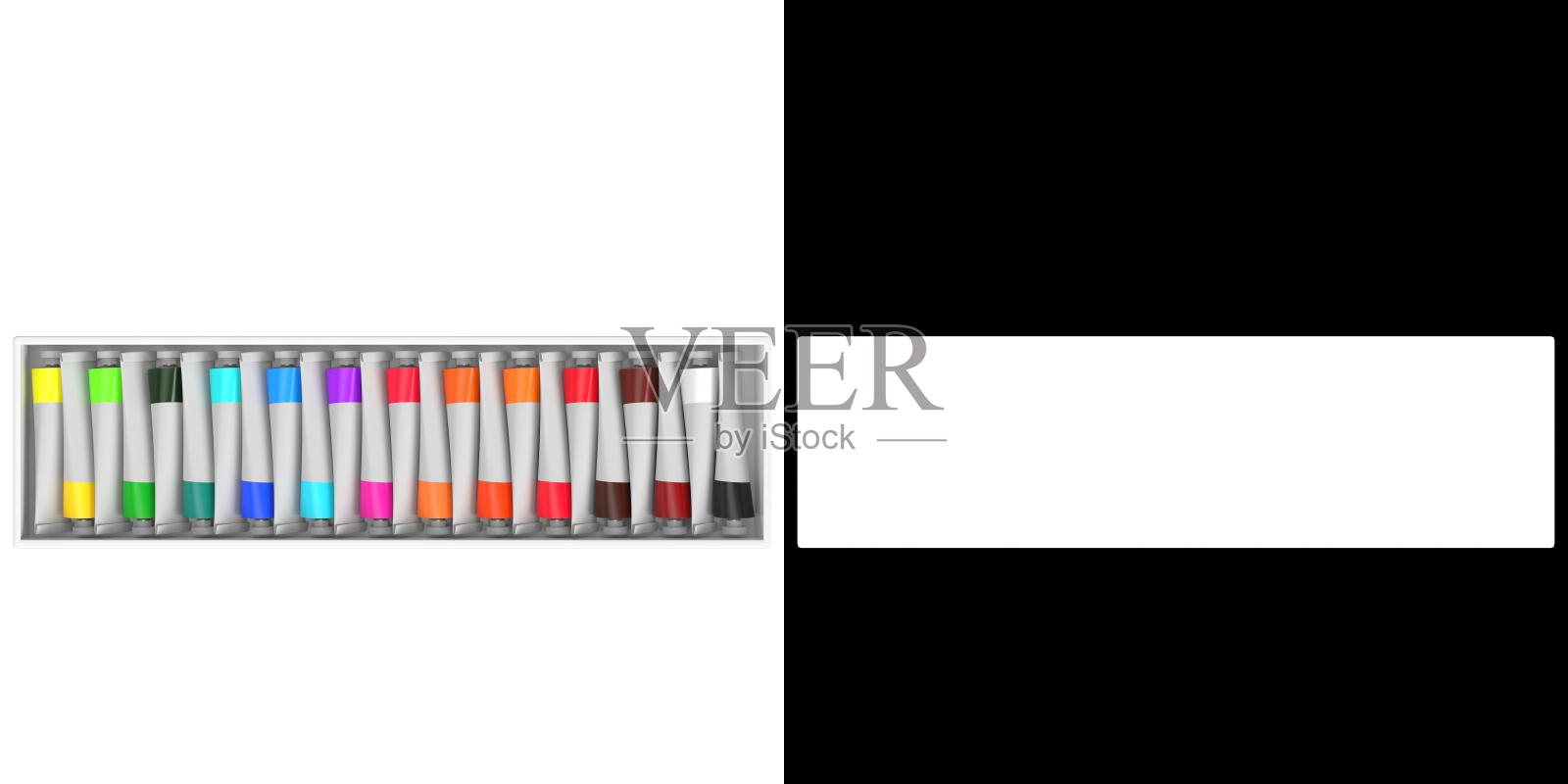 丙烯颜料套照片摄影图片