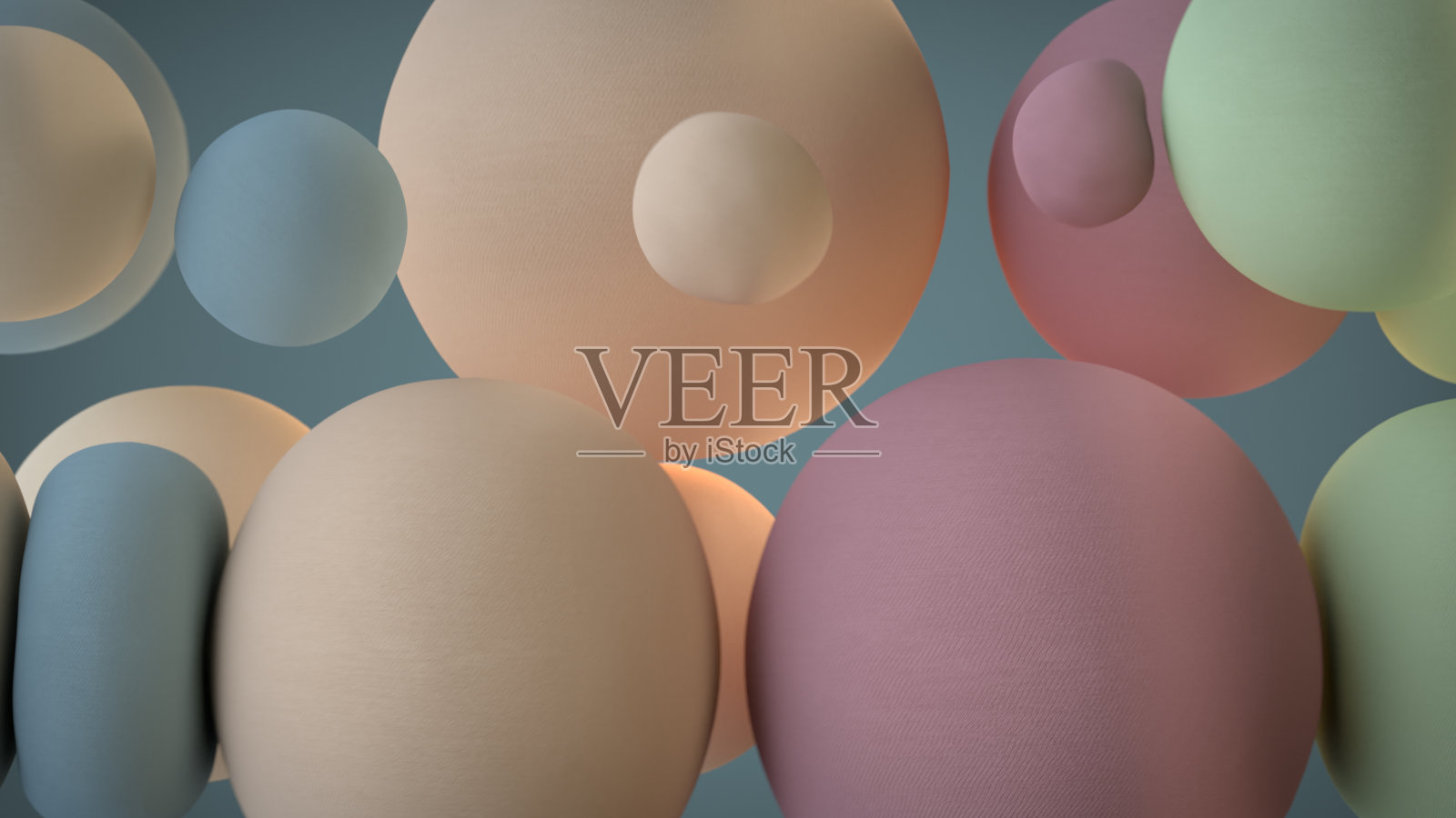 彩色球体悬浮在空气3D渲染图照片摄影图片