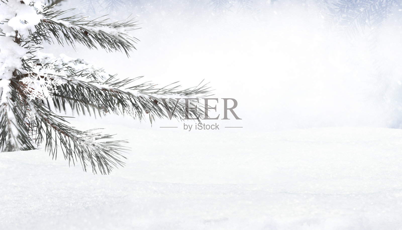 冬季圣诞节风景背景与复制空间。照片摄影图片