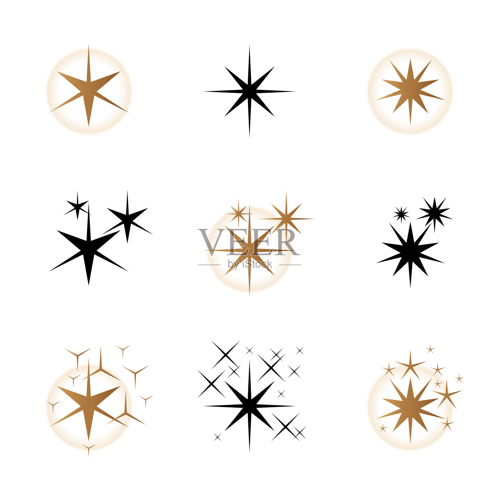 星点和星星图标集- 3插画图片素材