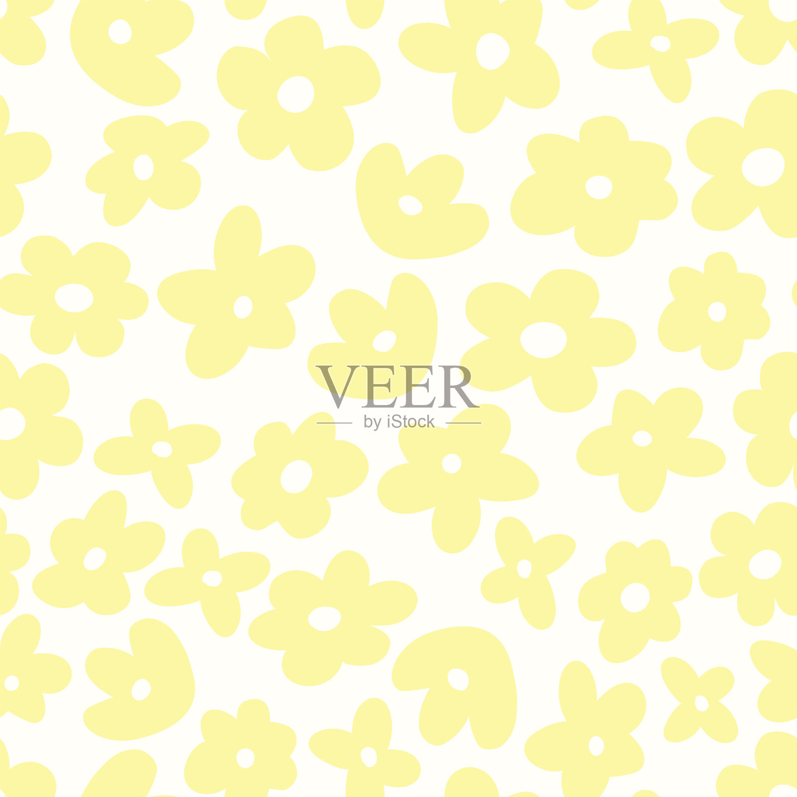 Groovy卡通花无缝图案。现代艺术矢量插图。60年代,70年代,嬉皮士风格插画图片素材