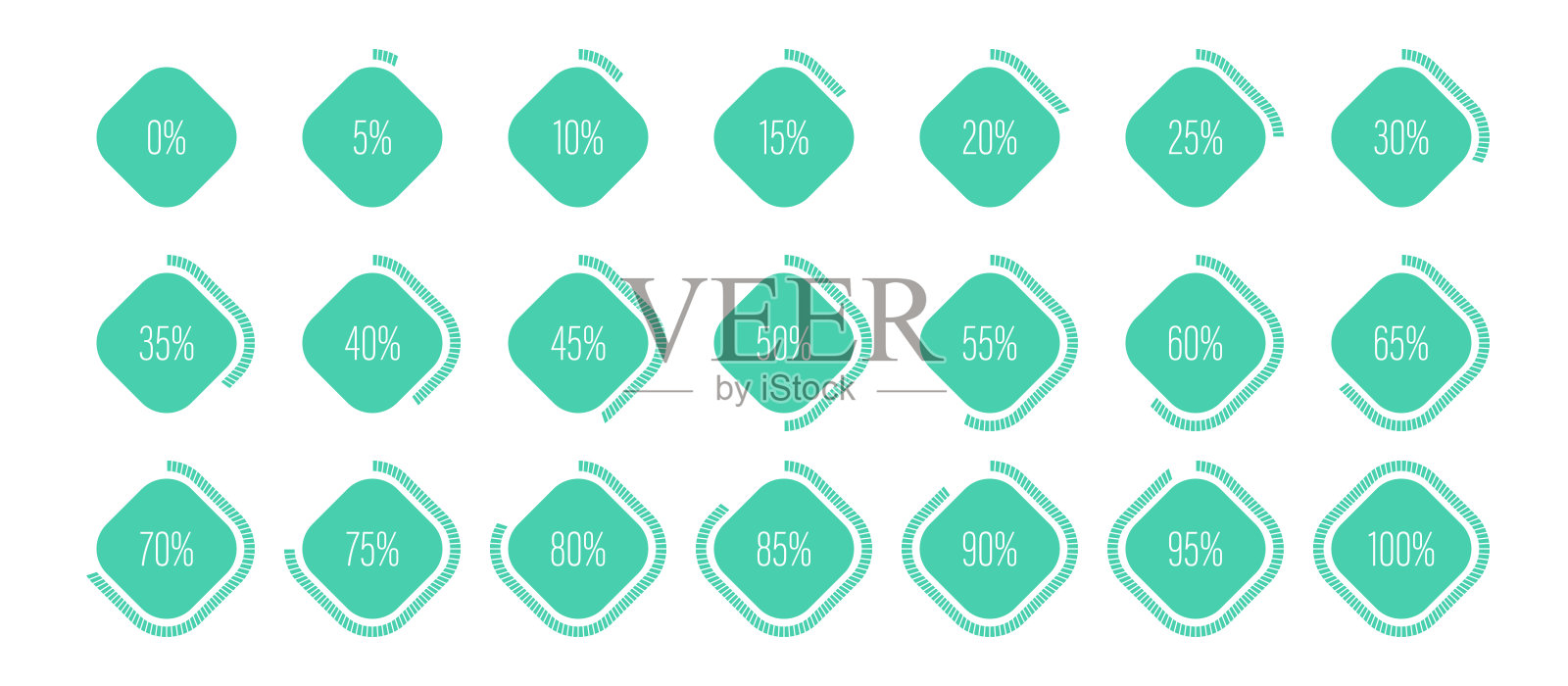 集矩形百分比图表仪表进度条图标素材
