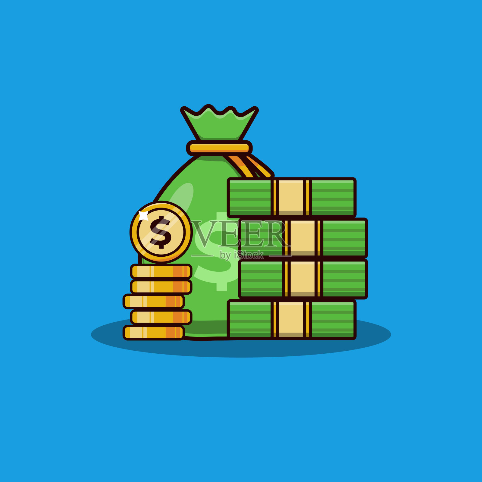 营业收入的统计增长插画图片素材