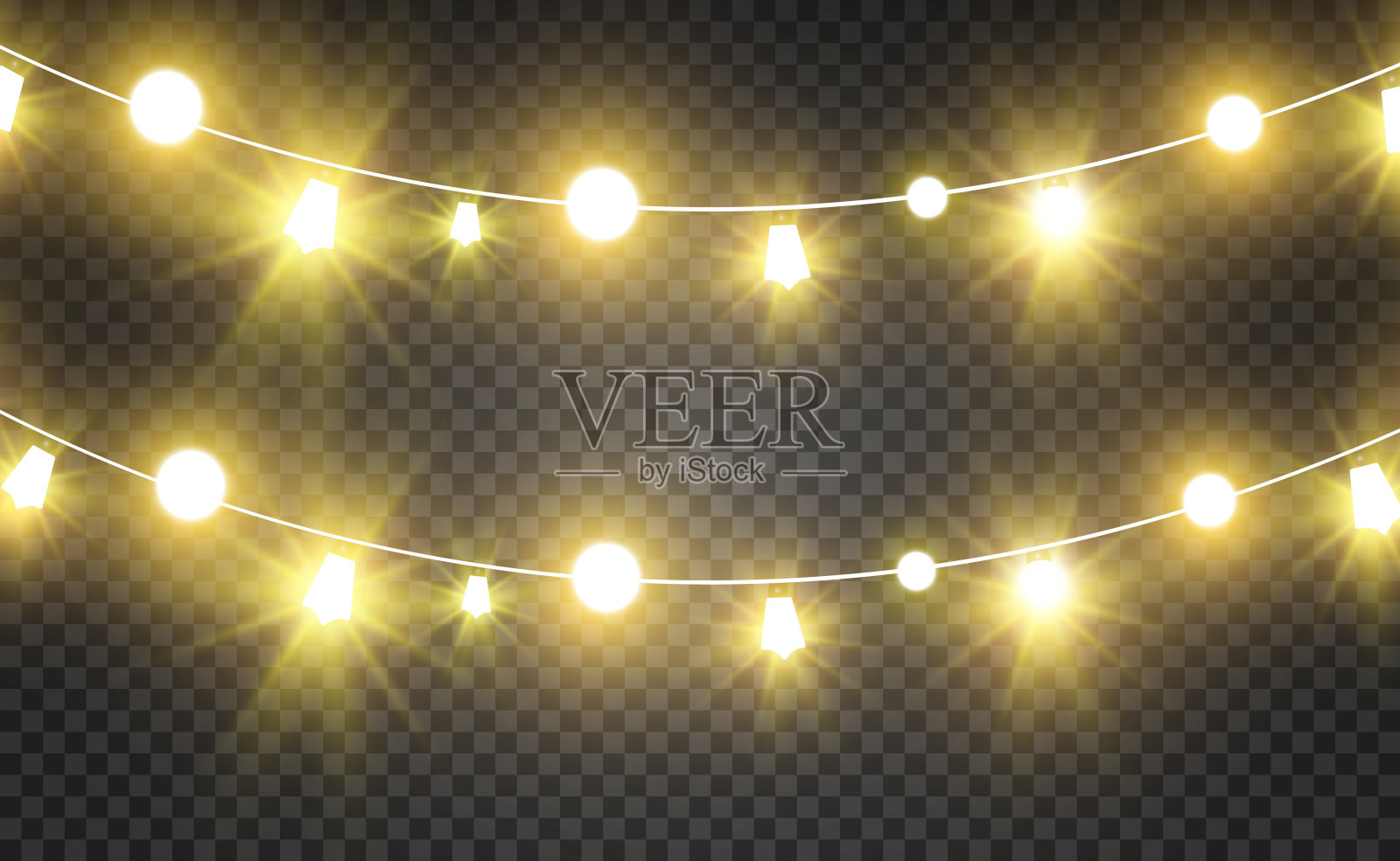 圣诞亮,彩灯美,设计元素多。插画图片素材