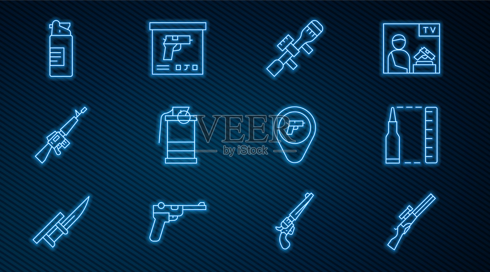 设置行猎枪子弹狙击器光学瞄准器图标素材