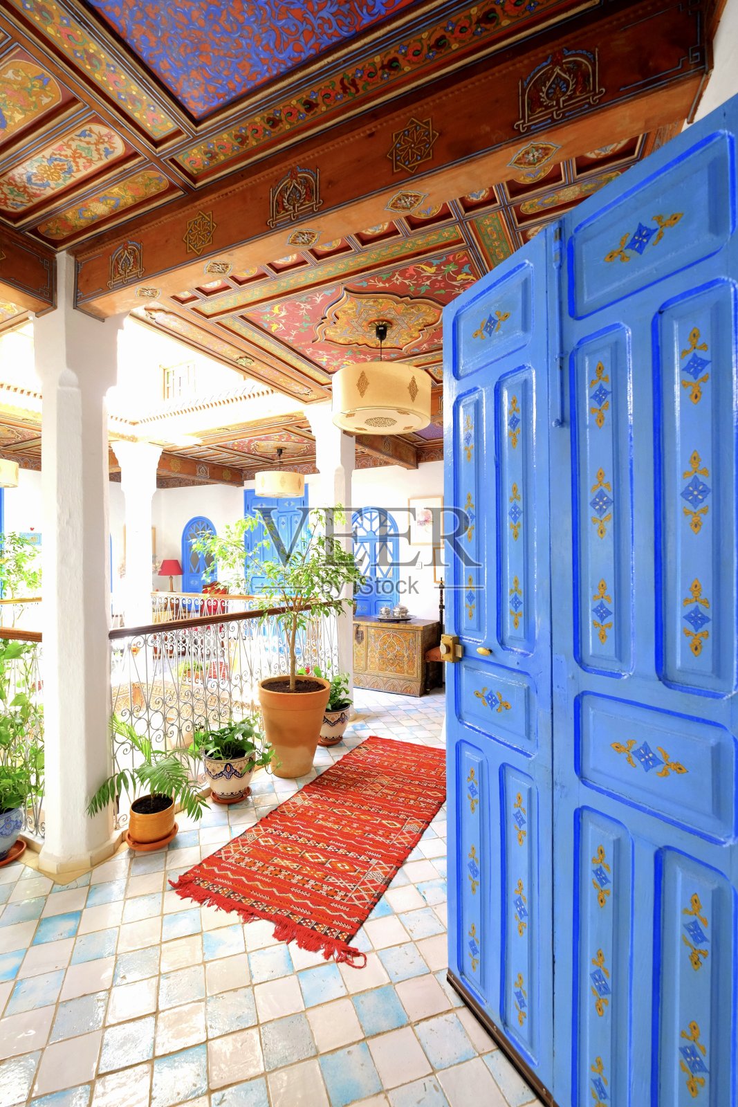 摩洛哥的蓝色城市照片摄影图片