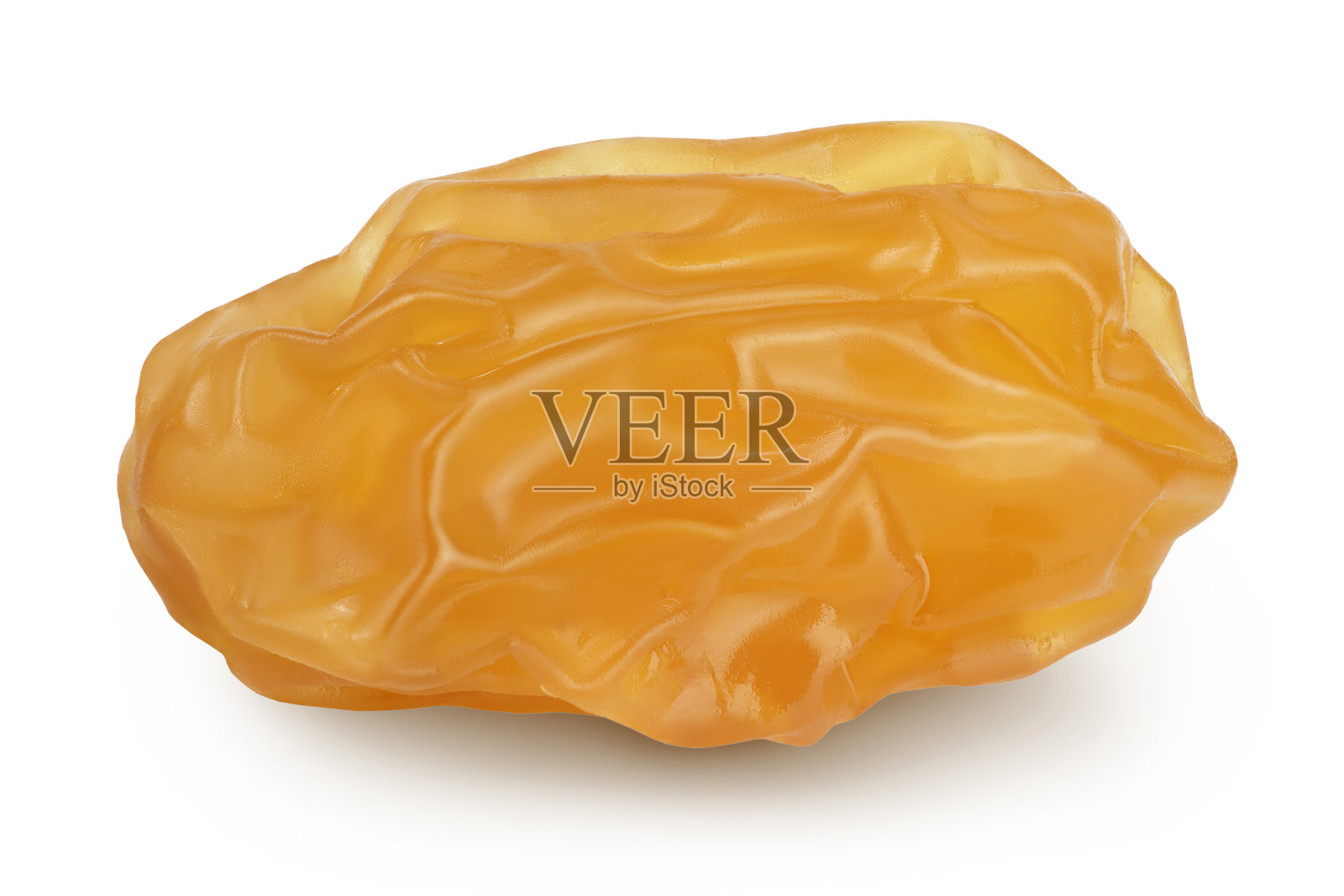 黄色葡萄干孤立在白色背景与修剪路径和全景深照片摄影图片