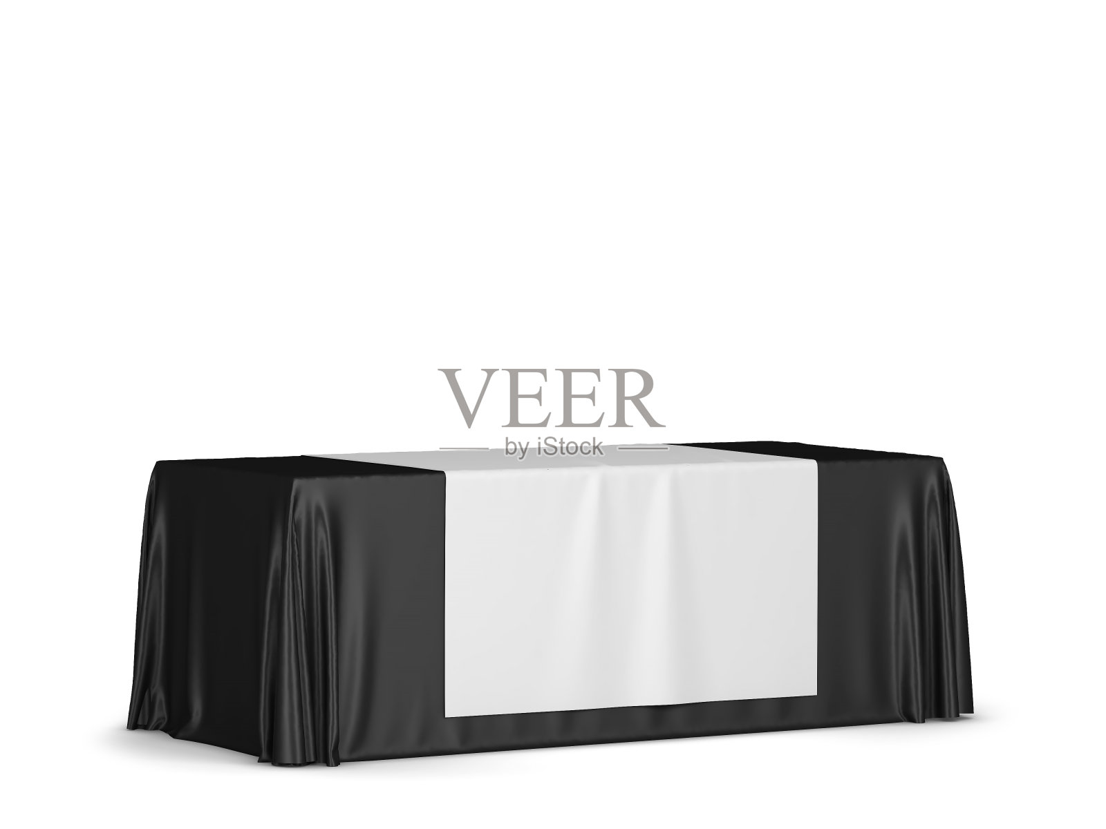 空白贸易展桌布与runner模型照片摄影图片