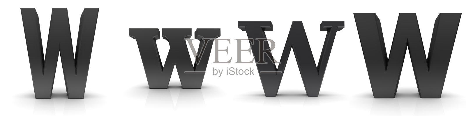 W字母黑色字母文本符号大写字母设置在高分辨率打印和商业演示3d渲染图形插图孤立的白色背景照片摄影图片