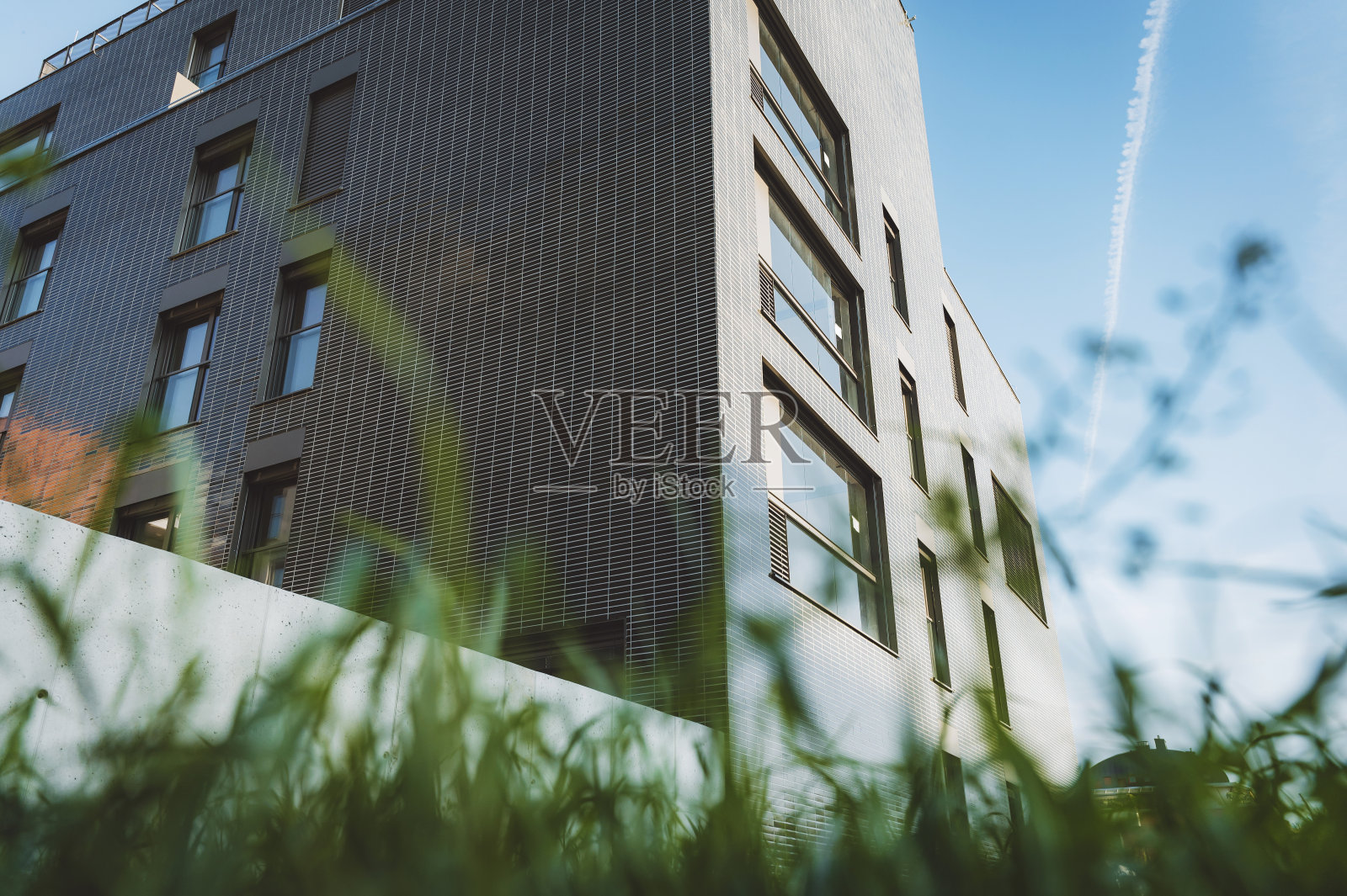 可持续建筑与居住区的绿色区域照片摄影图片