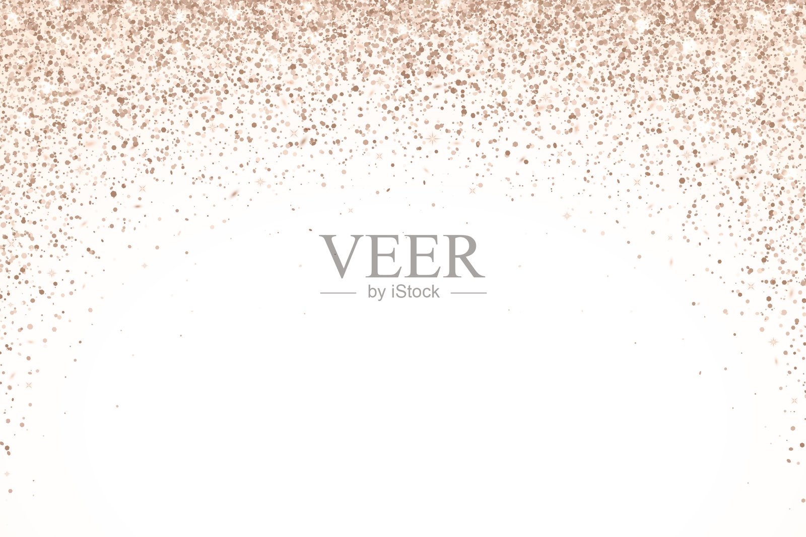 白色底色上的青铜落地颗粒呈拱形。向量插画图片素材