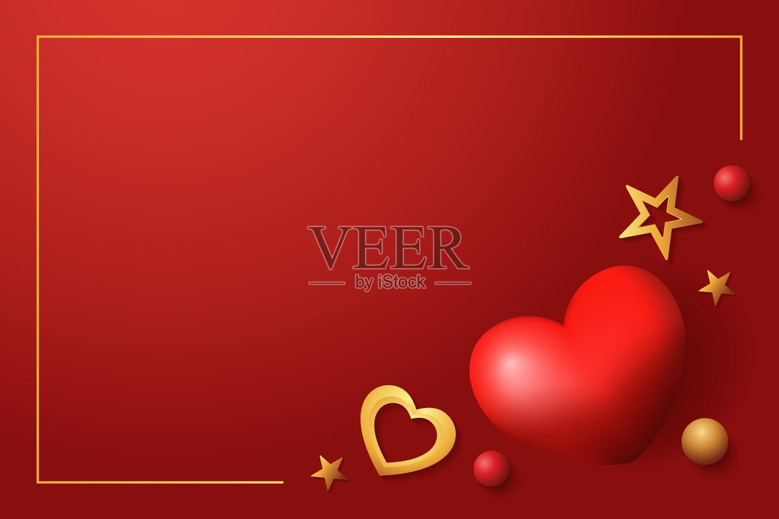 情人节快乐横幅设计。前视图。矢量图插画图片素材