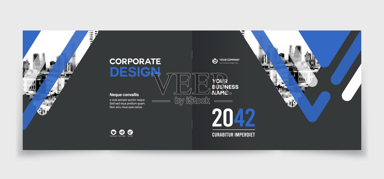 企业书籍封面设计模板A4景观布局。设计模板素材