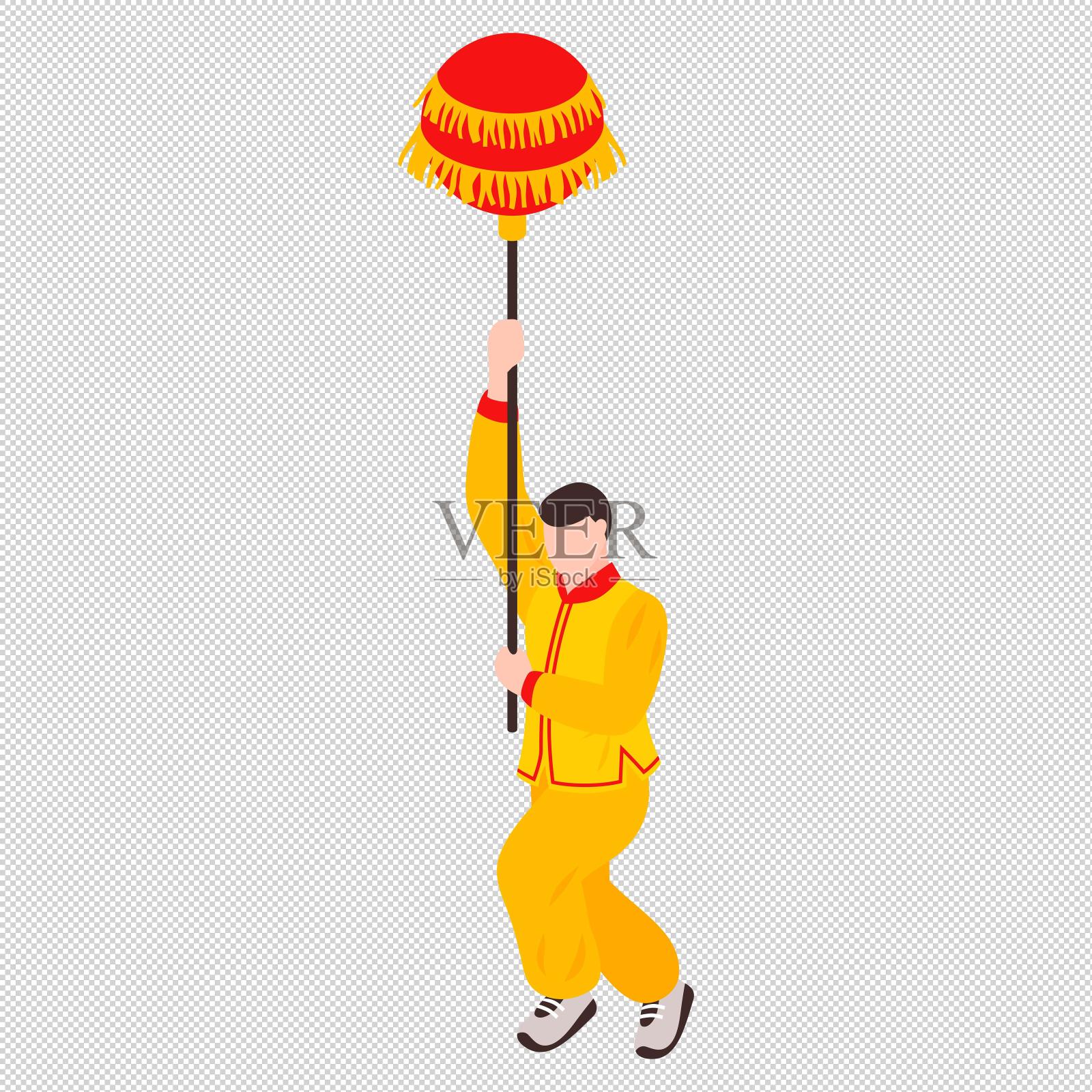 男人舞龙龙珠设计元素图片