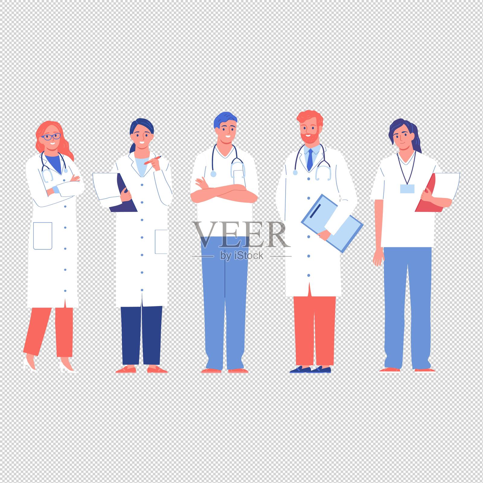 医生男女白大褂病例资料设计元素图片