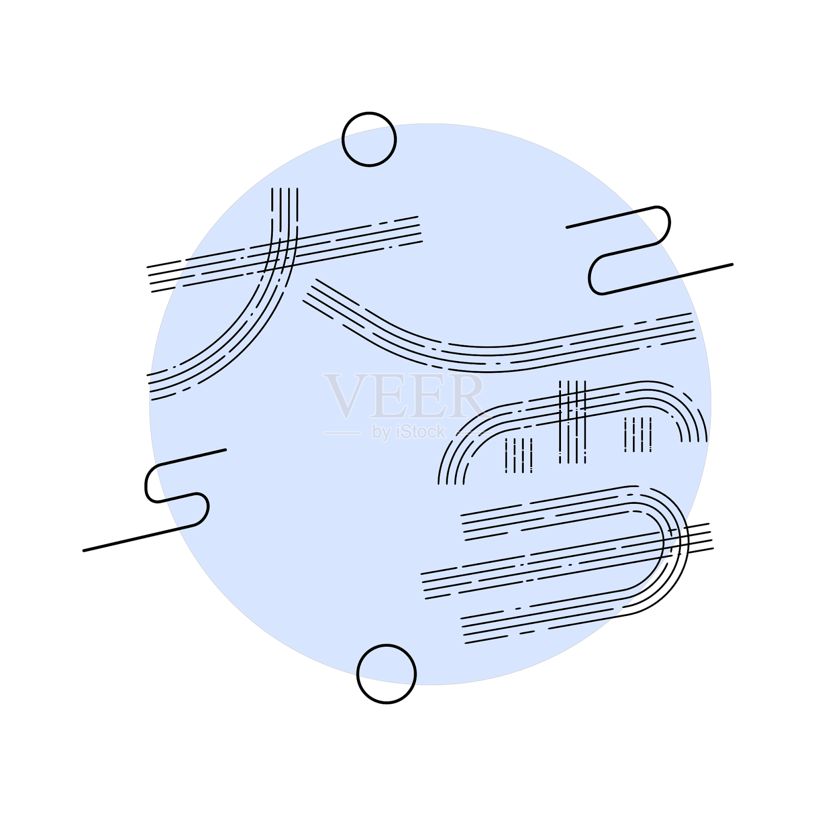 大雪二十四节气线条简约艺术字设计元素图片