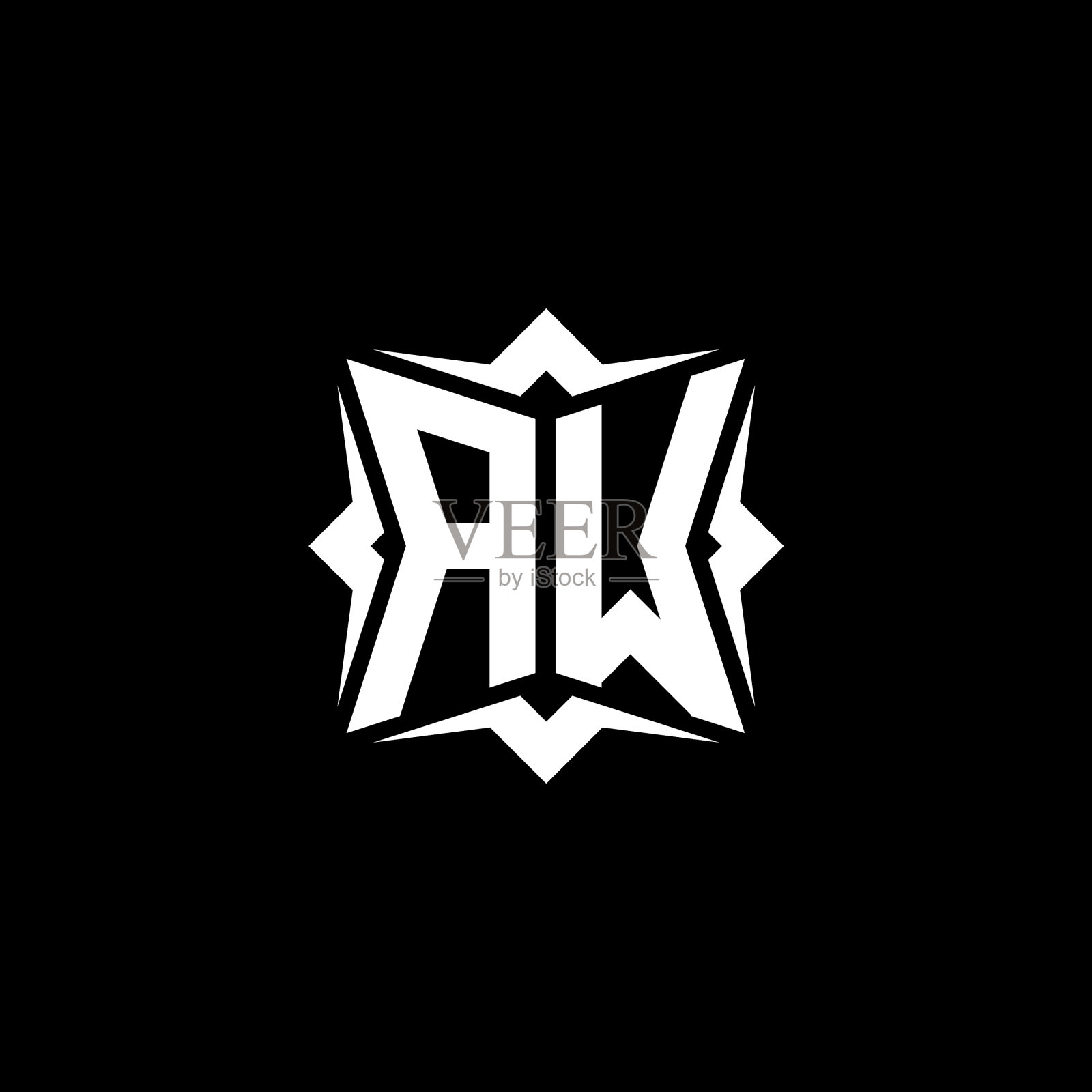 Aw标志字母组合几何现代设计插画图片素材