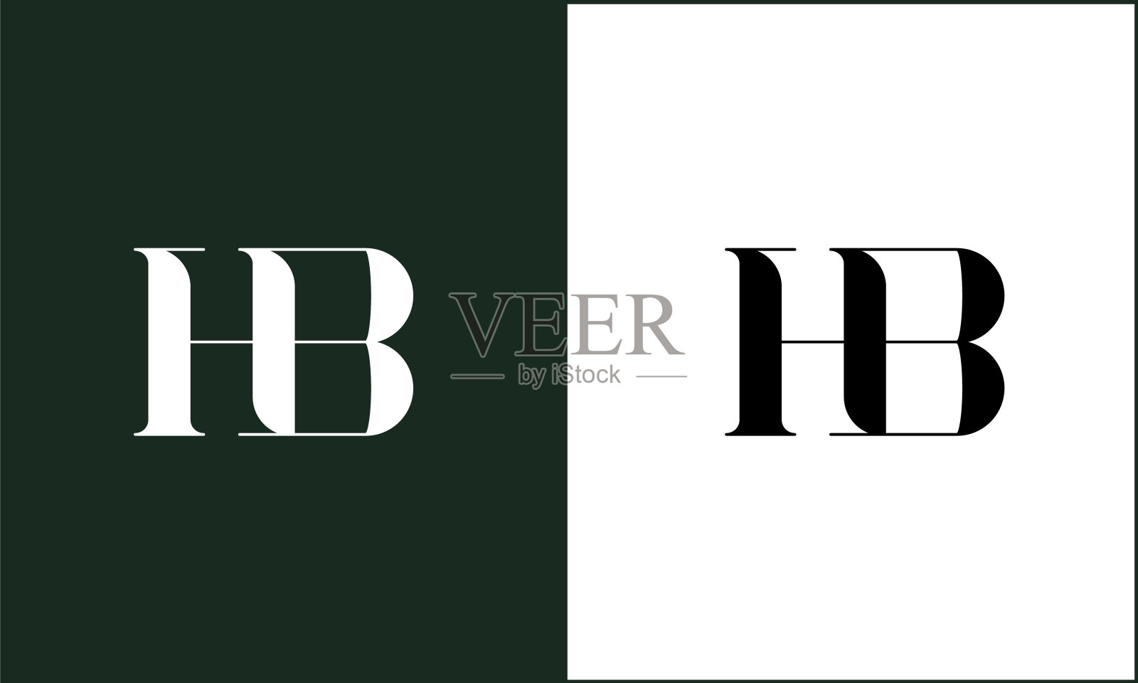 HB,BH抽象字母标志字母组合设计元素图片