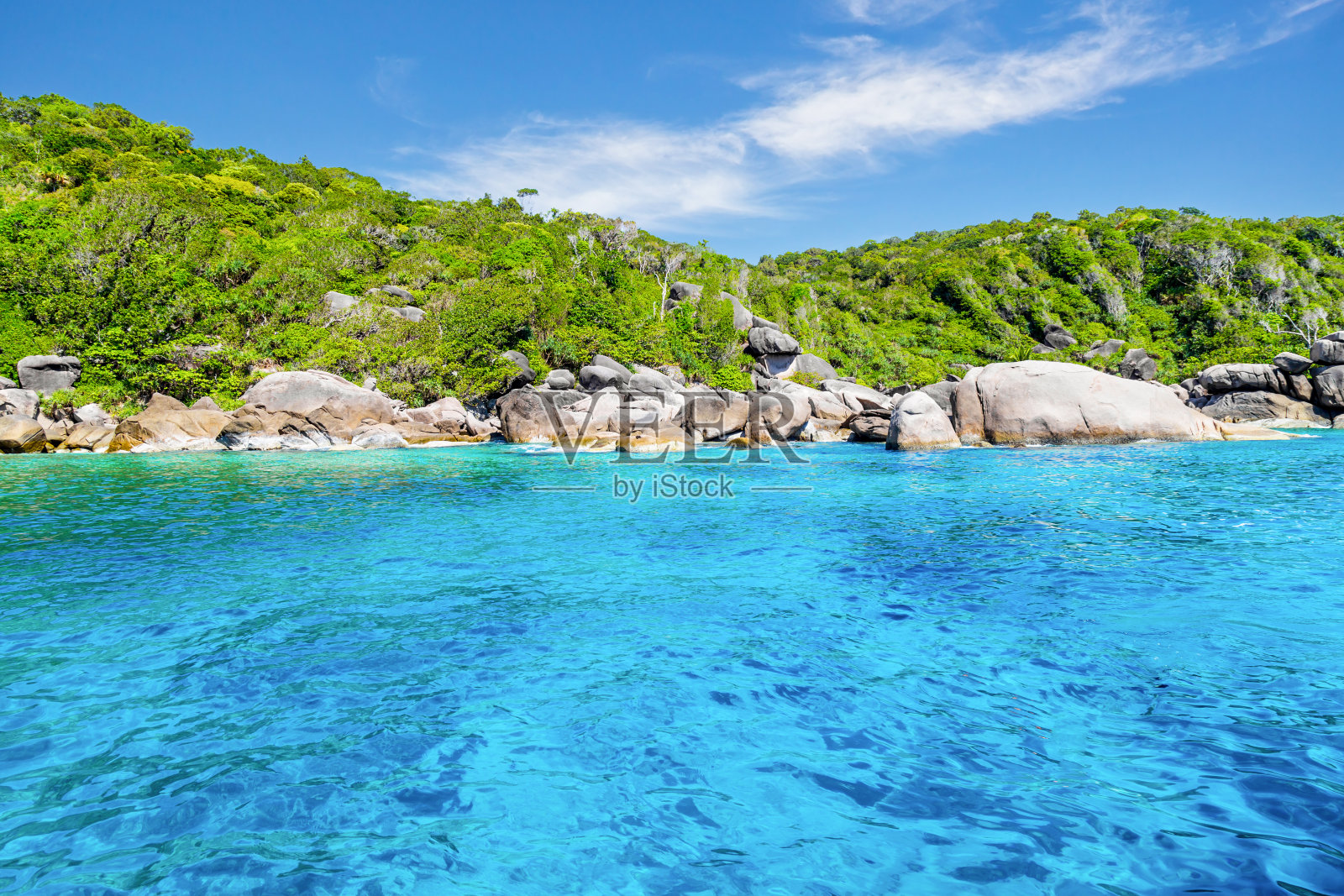 泰国Khao Lak, Similan群岛安达曼海的绿松石水,照片摄影图片
