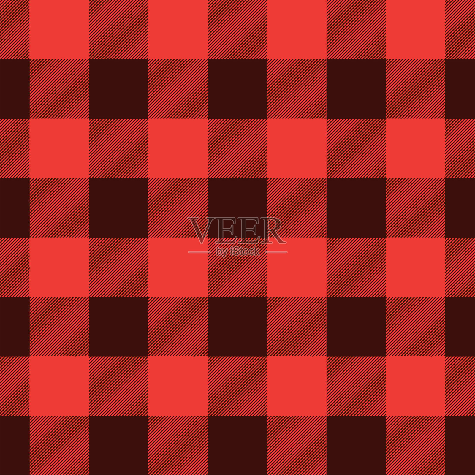 矢量插图与经典的格子布无缝图案。插画图片素材