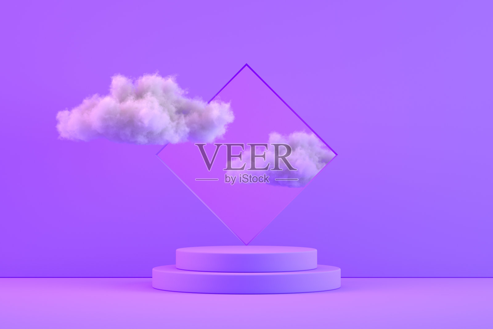 3d空产品裙摆,平台上有云照片摄影图片