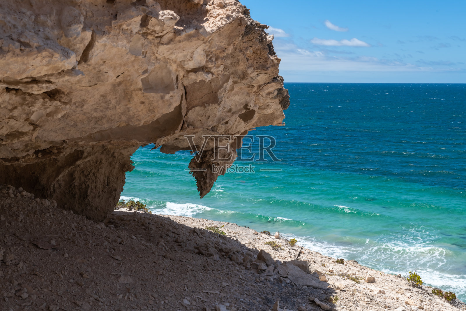 靠近斯坦豪斯湾的石膏岩石的特写镜头,Inneston公园,SA照片摄影图片