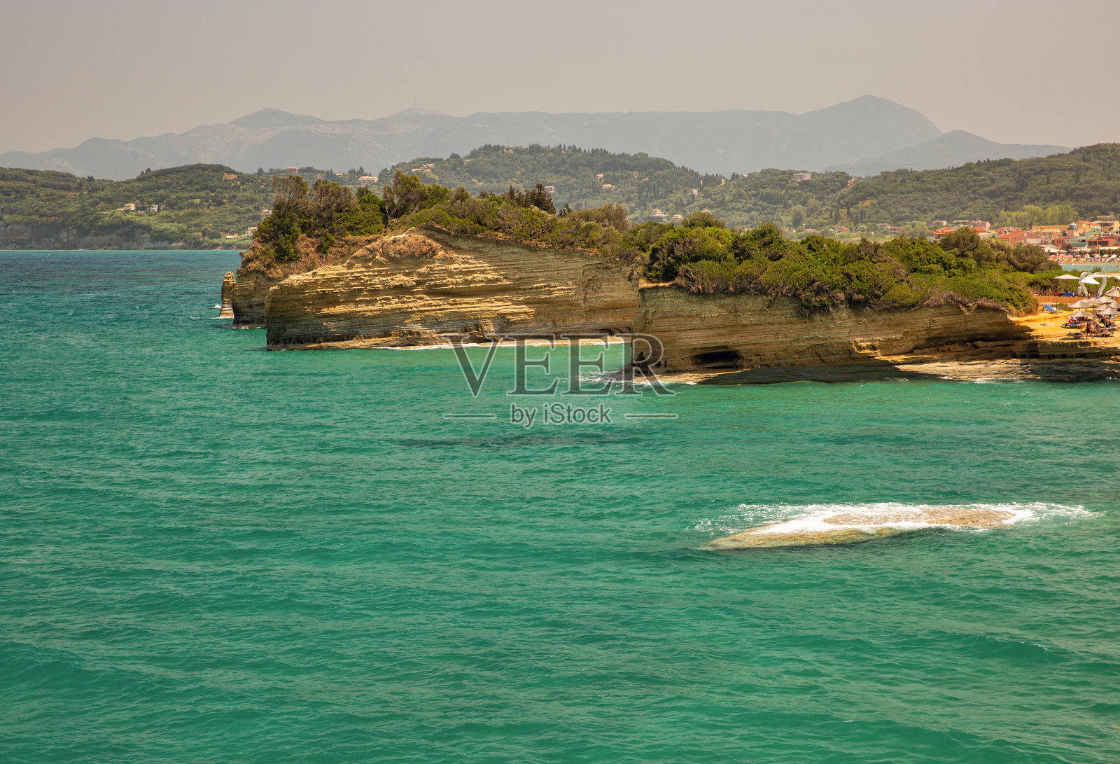 希腊科孚岛的达莫运河照片摄影图片