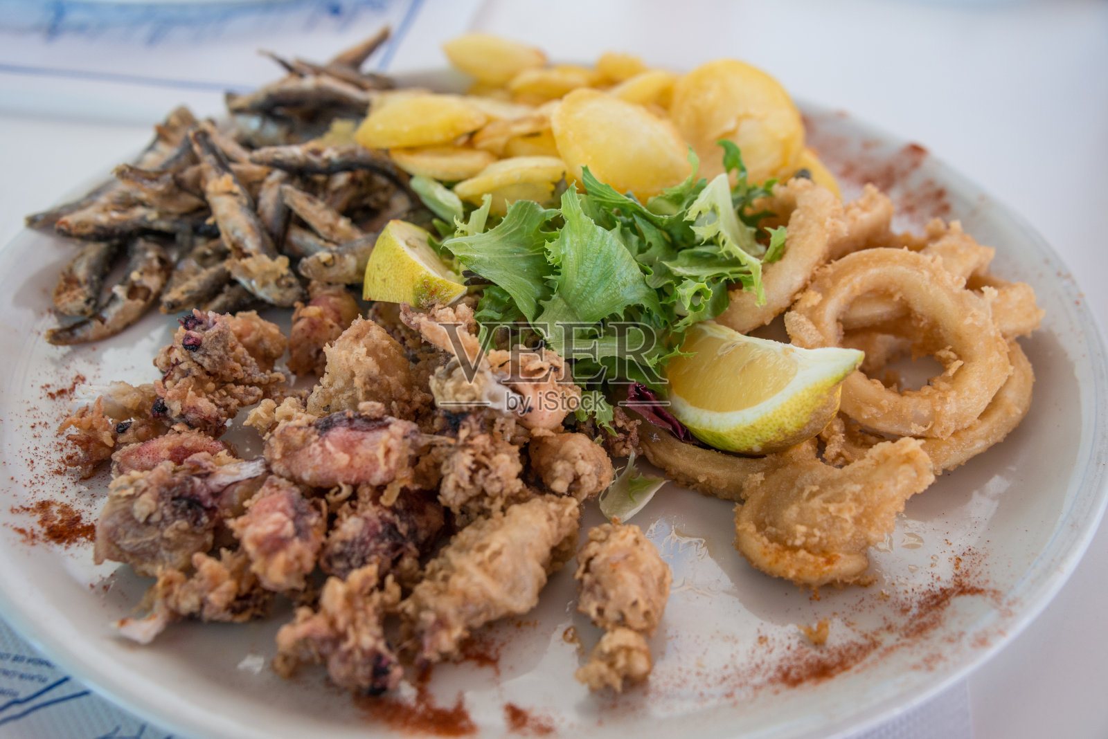 炸鱼贝类照片摄影图片