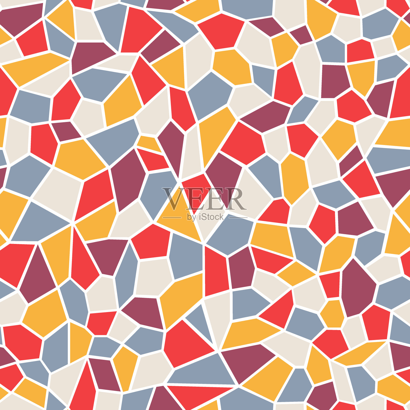 向量背景镶嵌。几何彩色玻璃。混乱的五彩缤纷的碎片插画图片素材