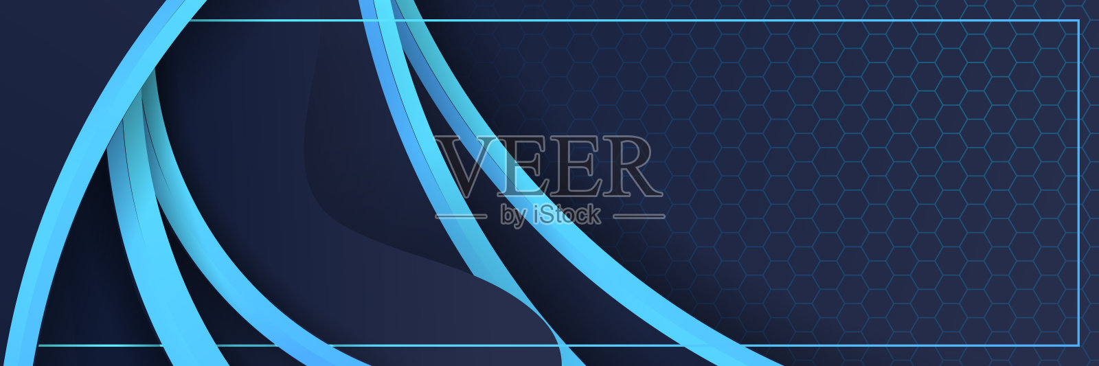 现代蓝色抽象旗帜背景与阴影3d分层光矩形。矢量插图设计为展示,横幅,封面,网页,传单,卡片,海报,墙纸,纹理,幻灯片,magz插画图片素材