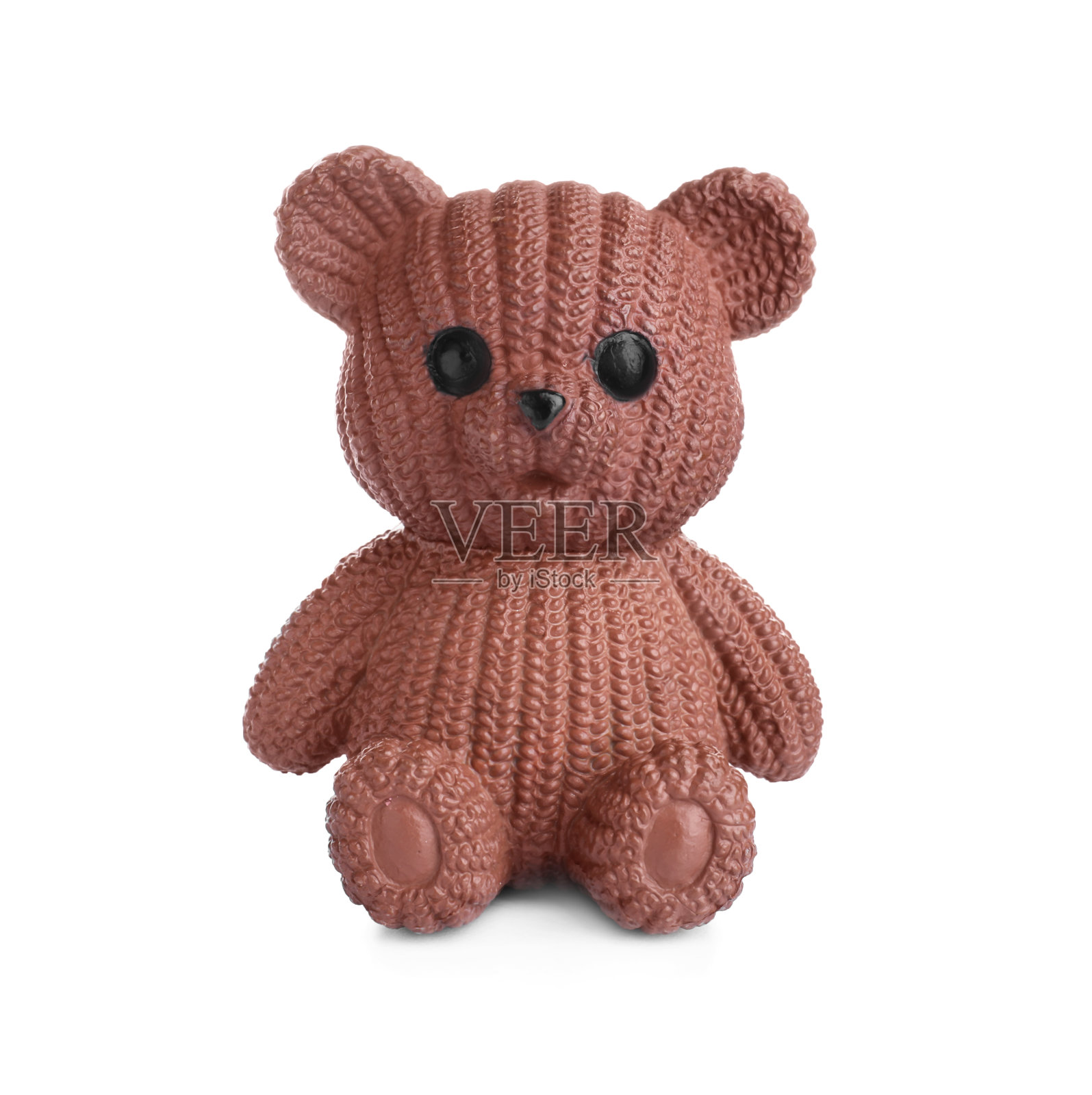 可爱的棕色玩具熊孤立在白色照片摄影图片