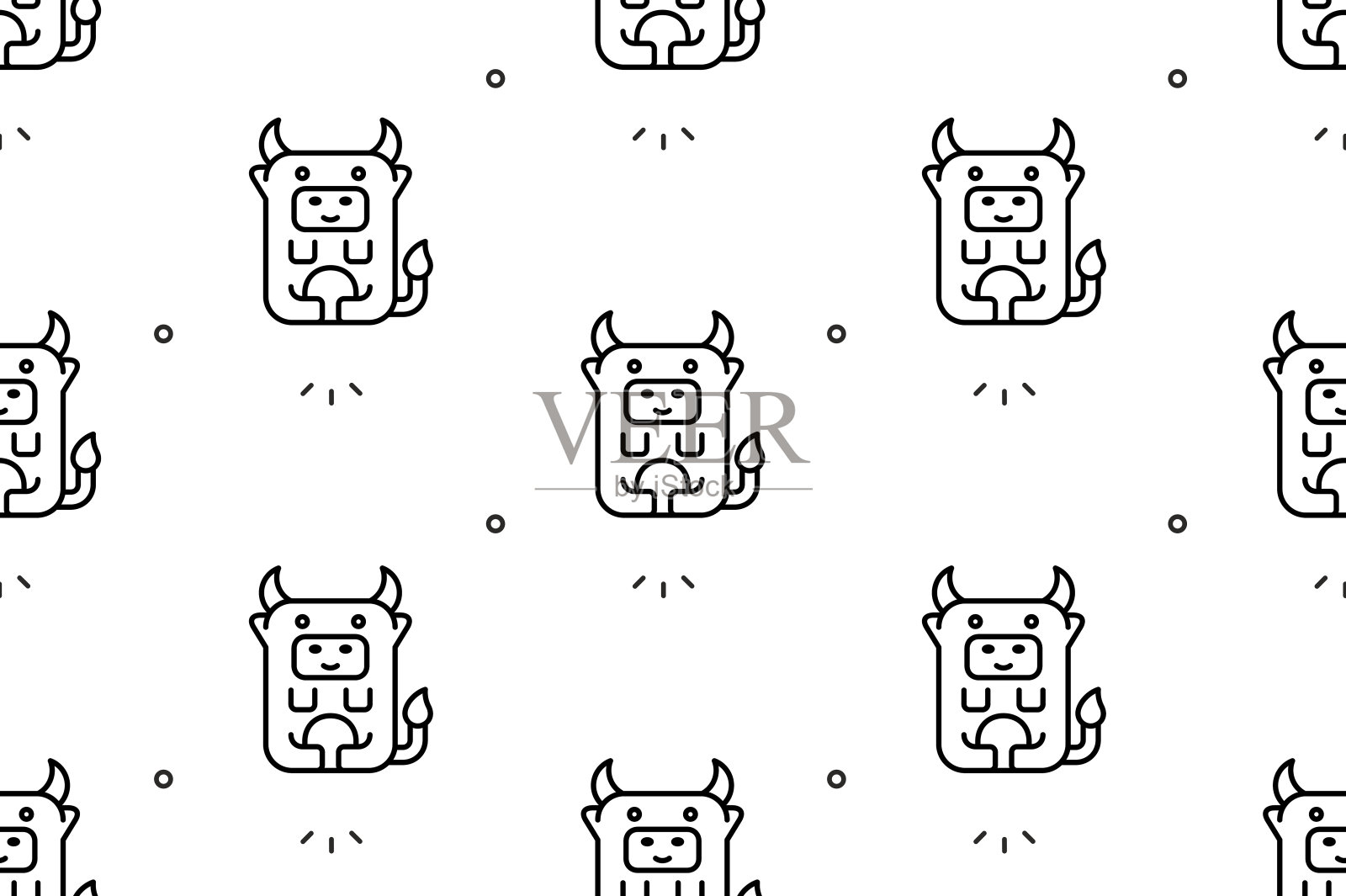 奶牛无缝花纹插画图片素材