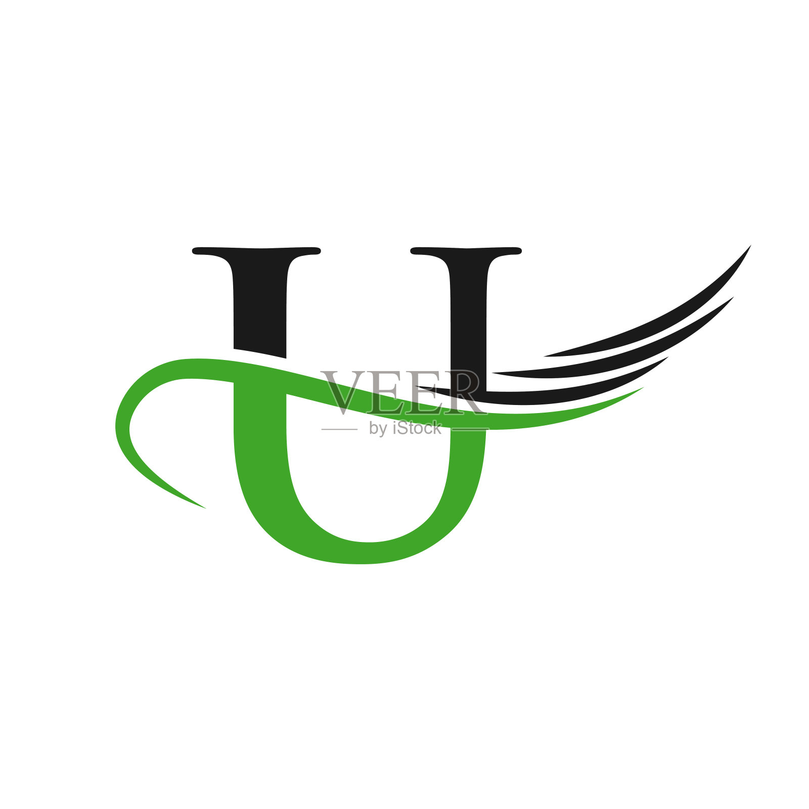 字母U标志设计商业标识。独特的U字标志设计,创意和极简概念插画图片素材