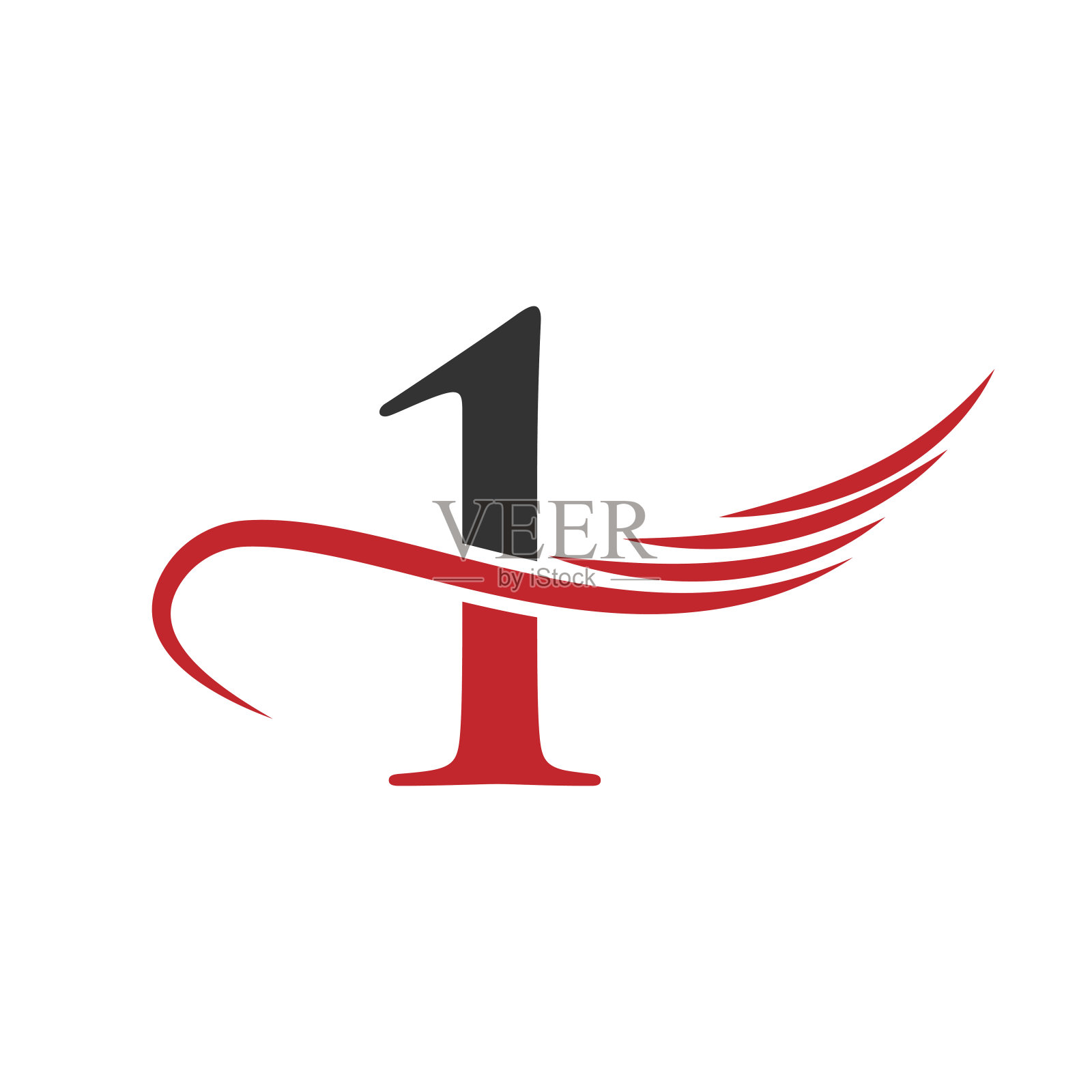 字母1标志设计商业标识。独特的标志设计1字母,创意和极简主义的概念插画图片素材