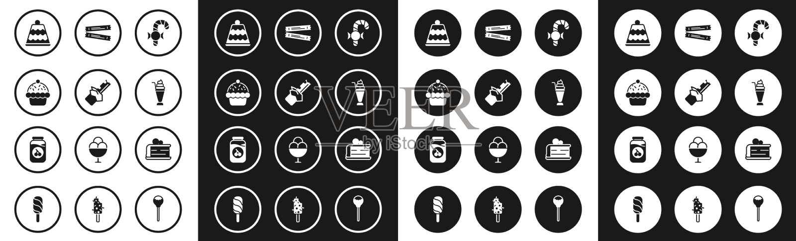 集圣诞糖果藤咬巧克力条图标素材