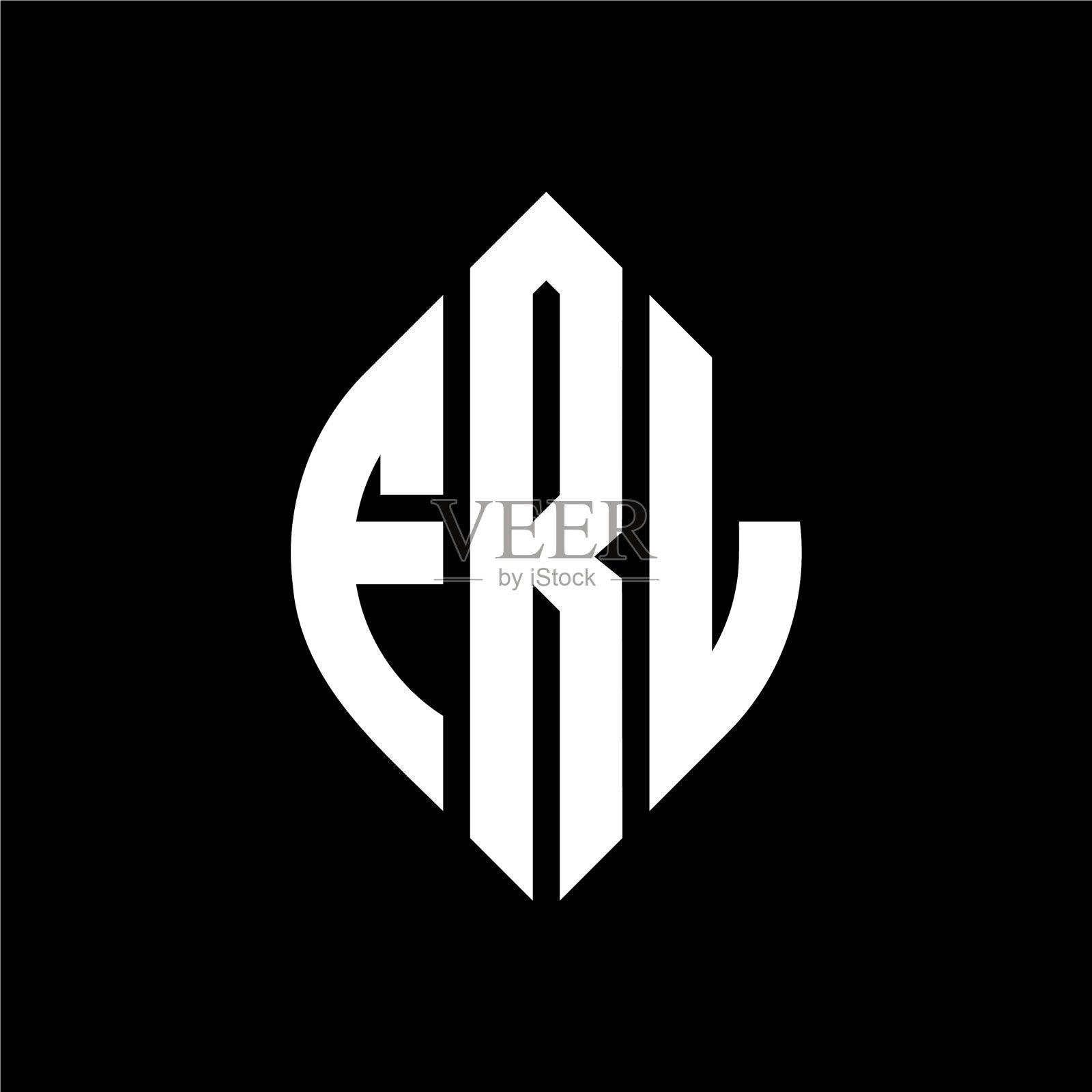 FRL圆形字母标志设计与圆形和插画图片素材