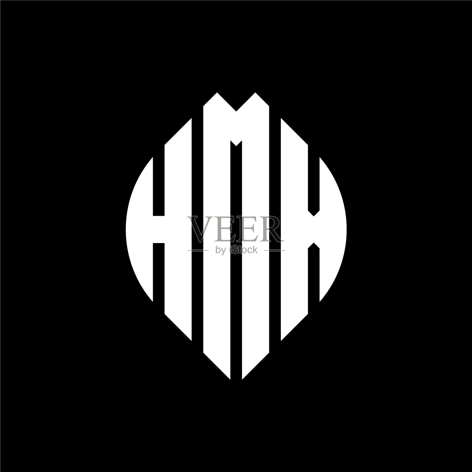 HMX圆形字母标志设计用圆形和插画图片素材