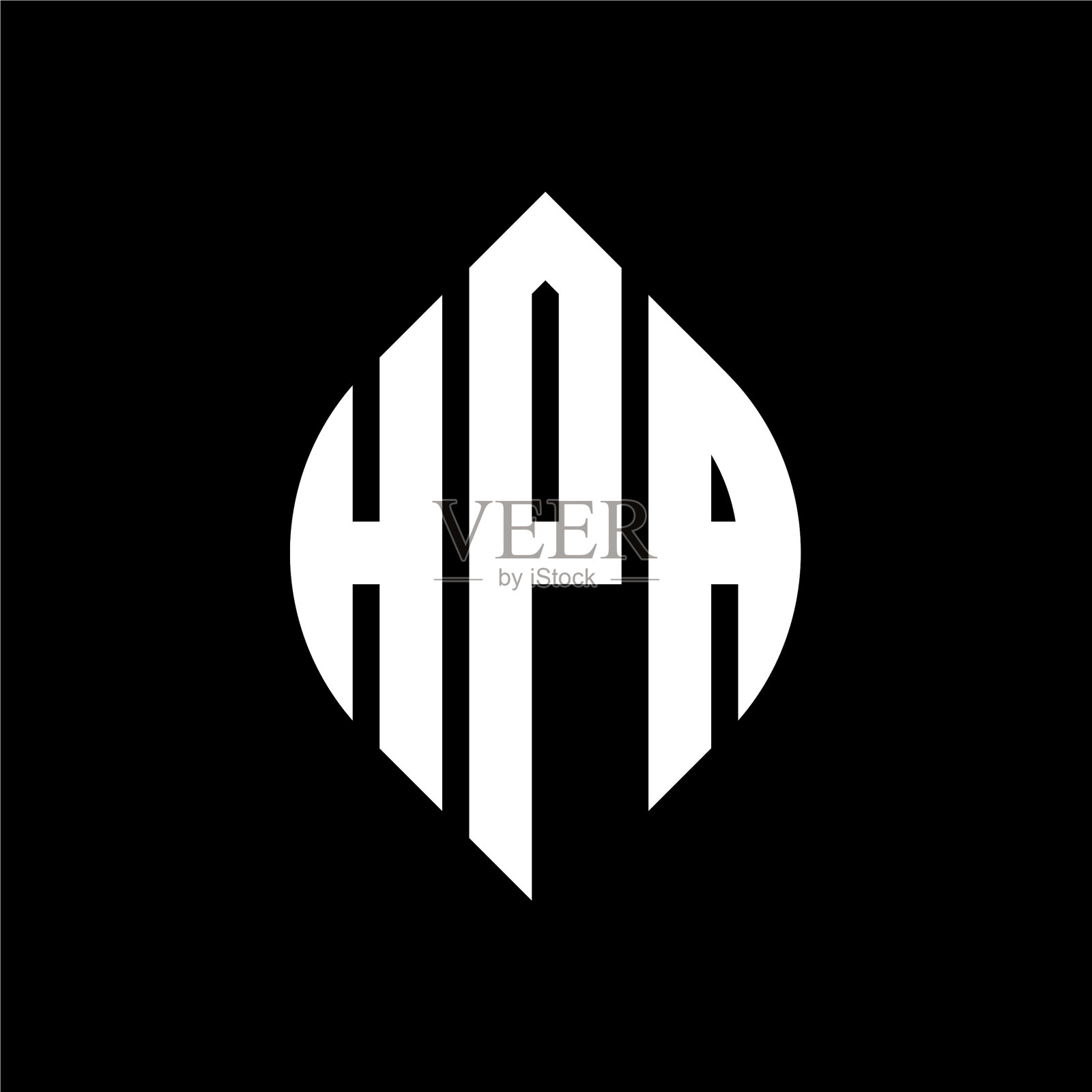 Hpa圆形字母标志设计用圆形和插画图片素材