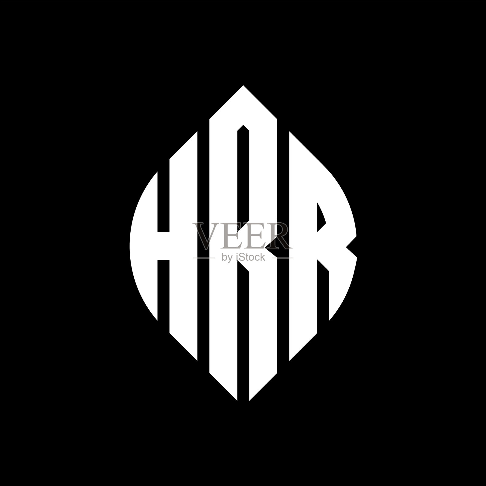 HRR圆形字母标志设计用圆形和插画图片素材