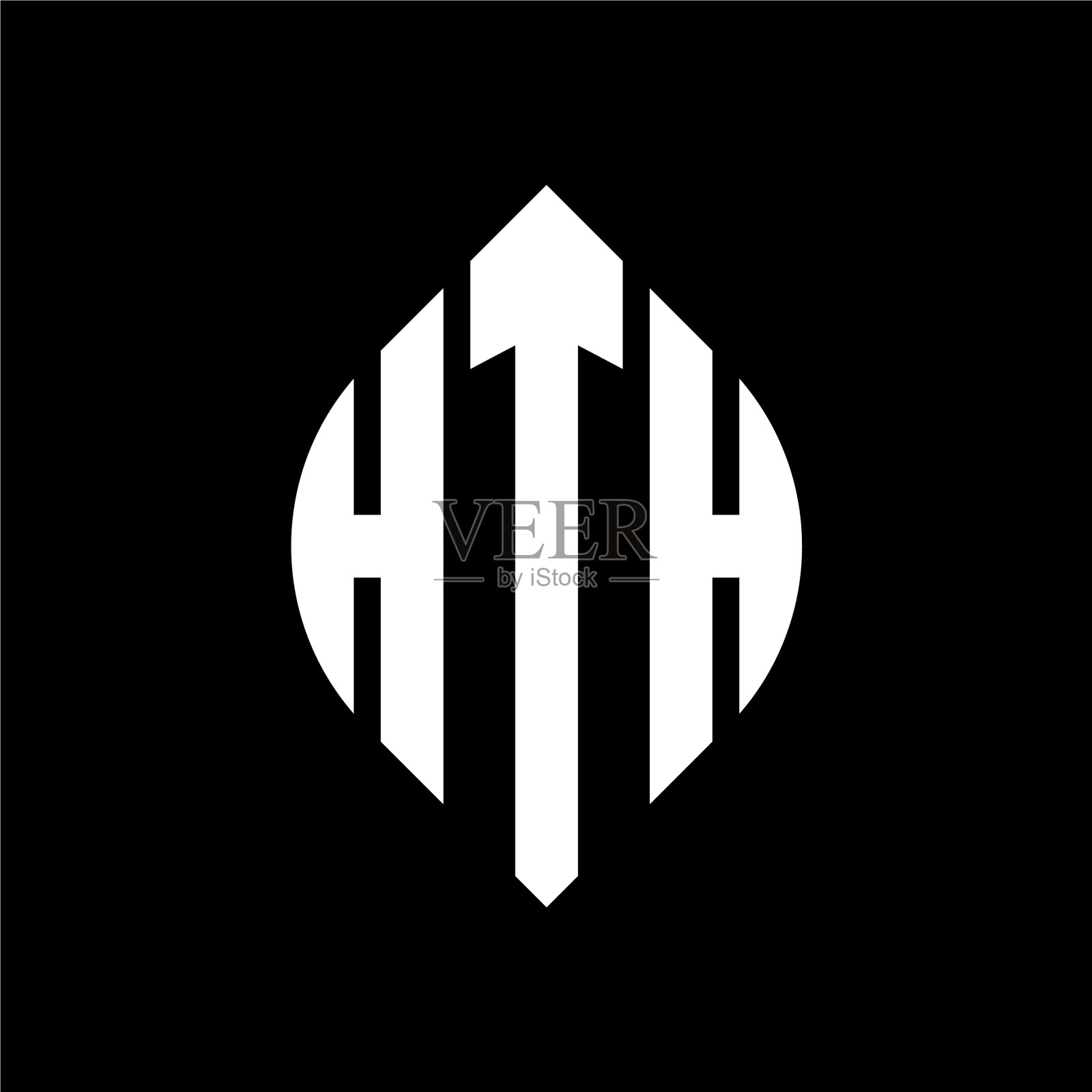 HTH圆形字母标志设计用圆形和插画图片素材