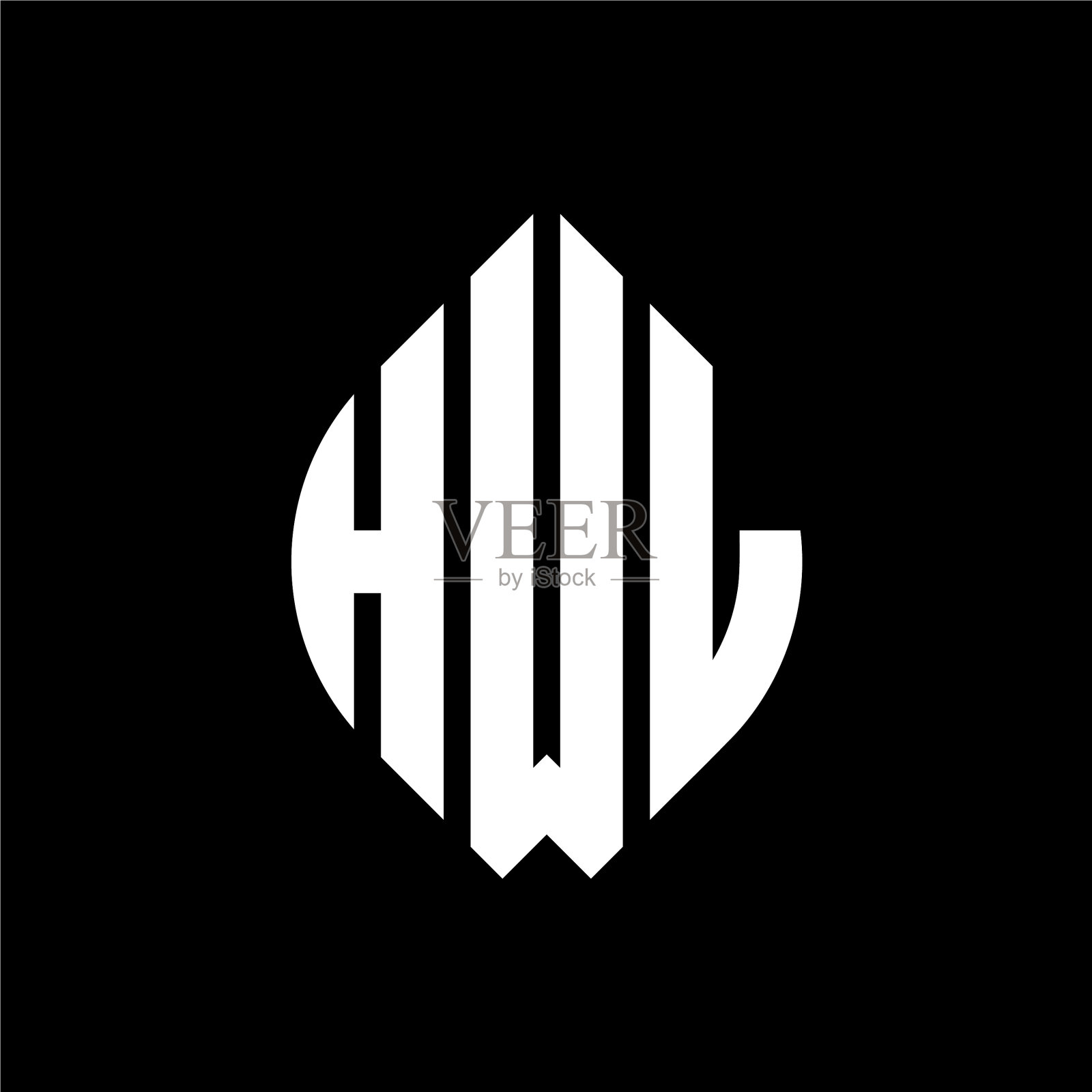 HWL圆形字母标志设计用圆形和插画图片素材