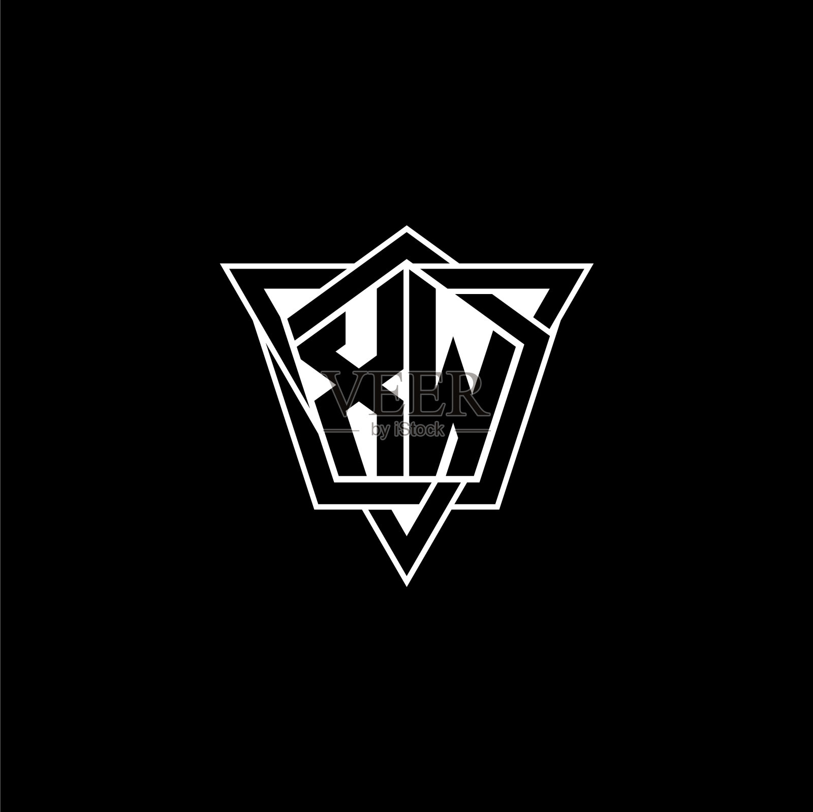 标志字母组合几何现代设计插画图片素材