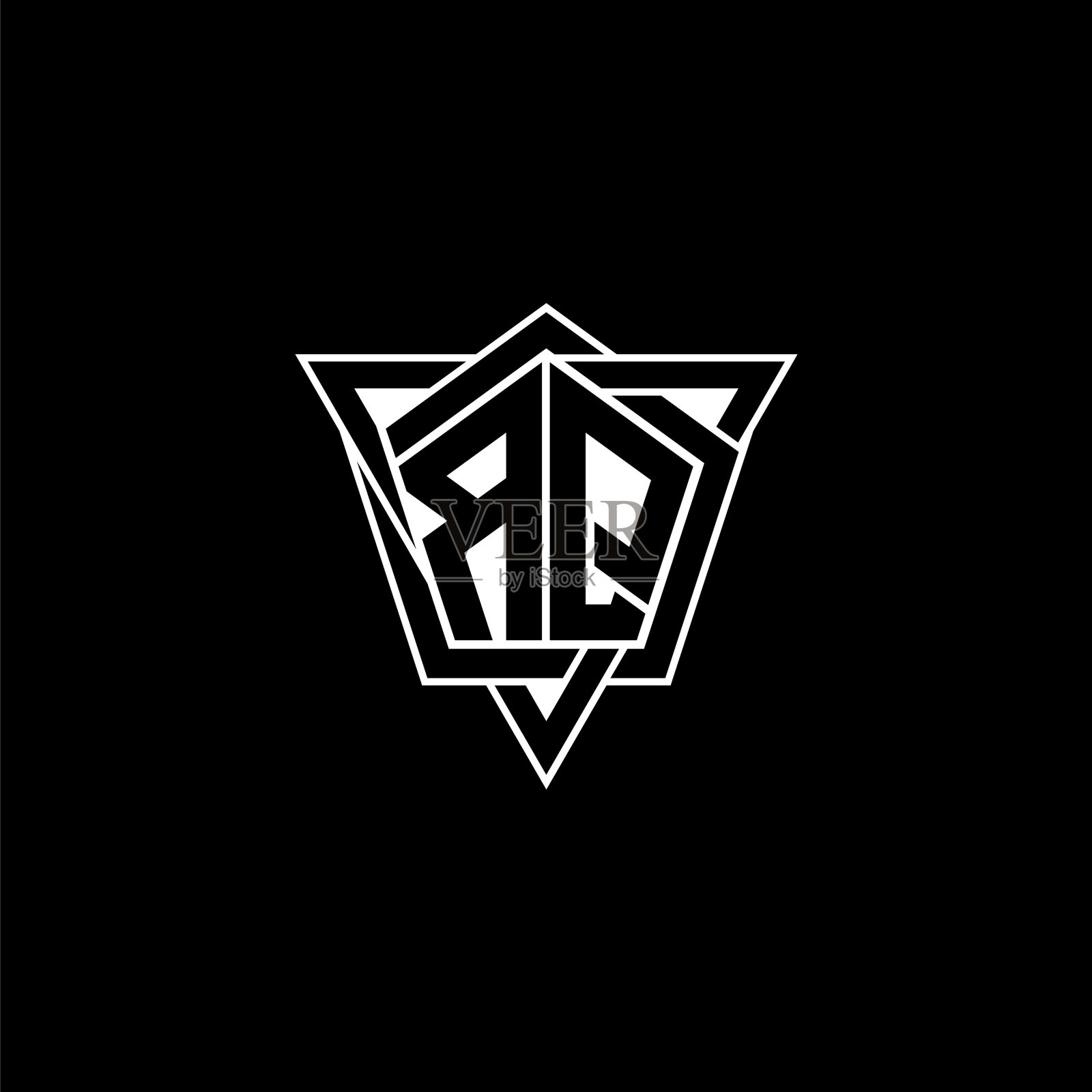 Rq标志字母组合几何现代设计插画图片素材